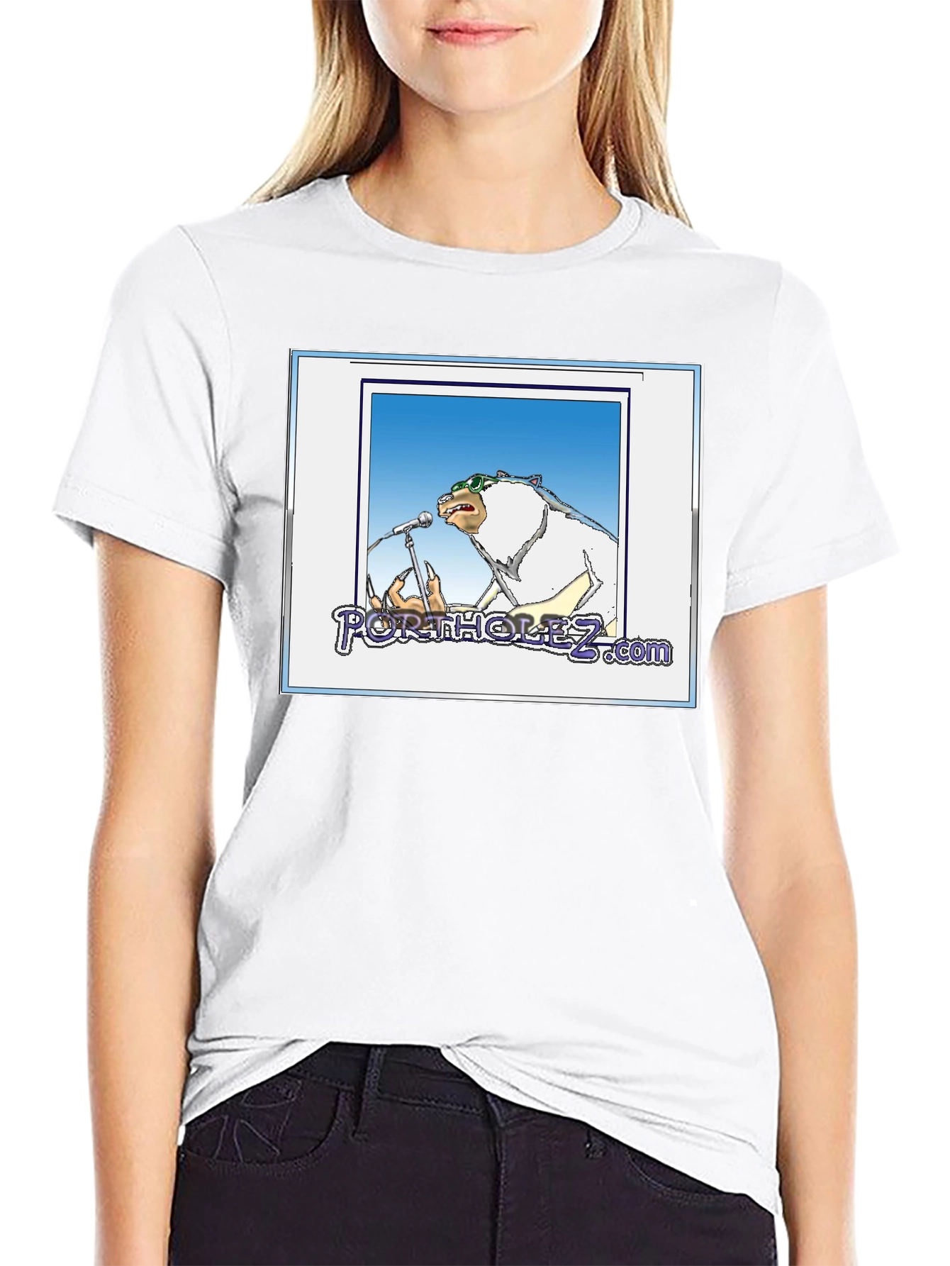 Portholez.com Bear Singer Black T-Shirt