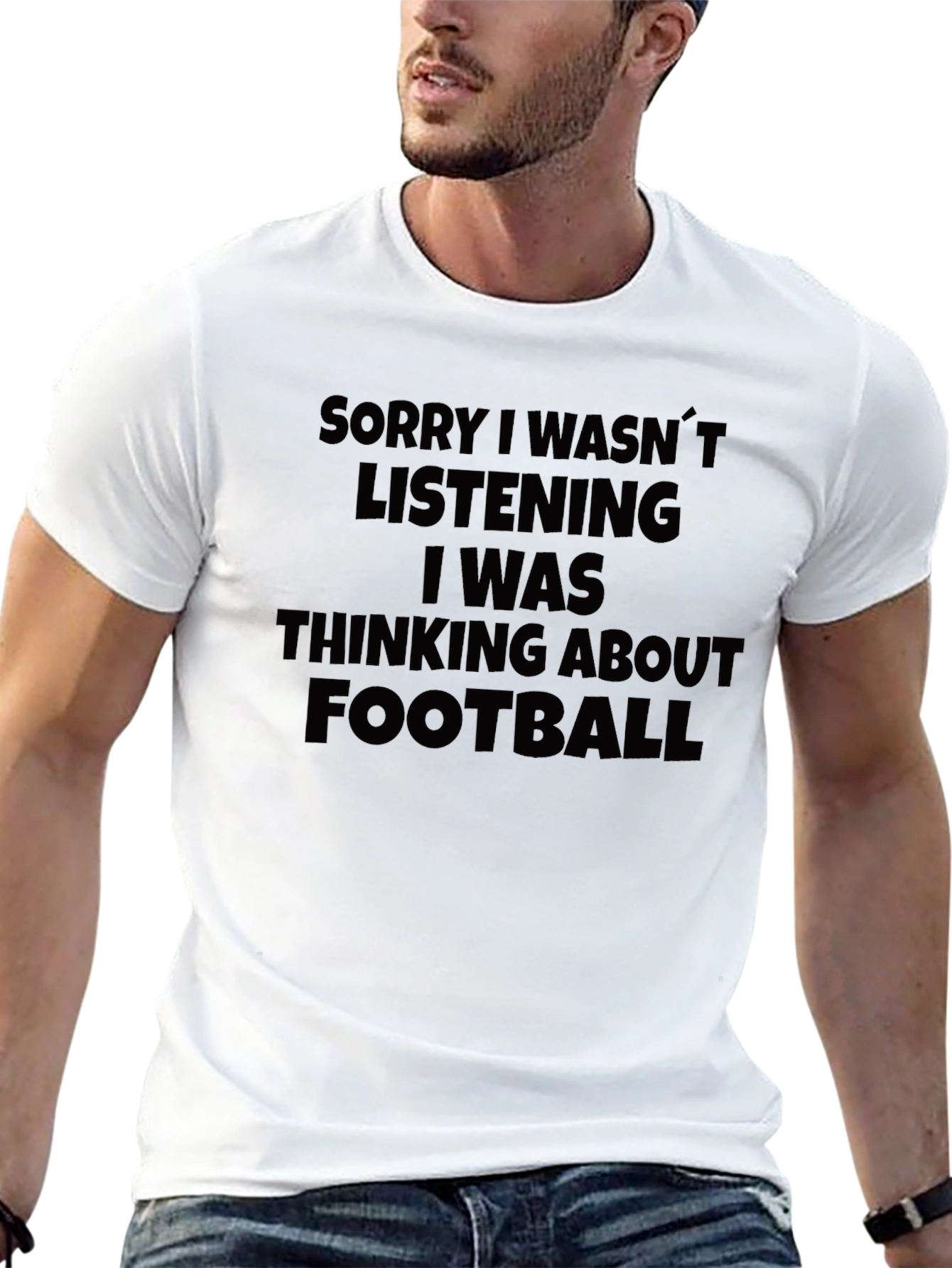 Football Minded Graphic Tee - Black Cotton T-Shirt