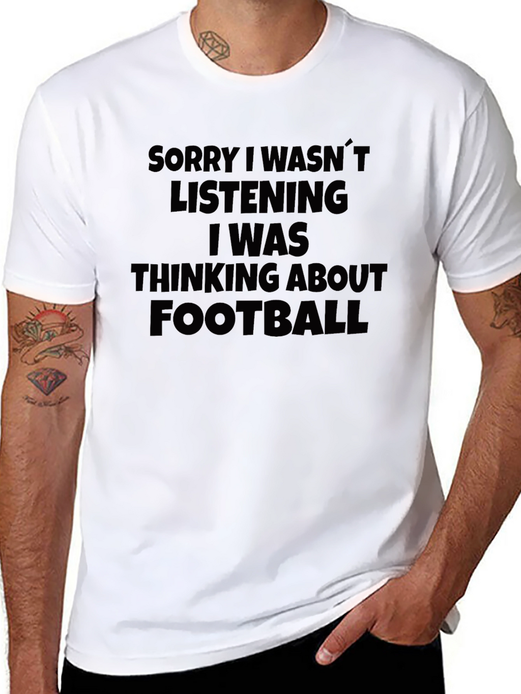 Football Minded Graphic Tee - Black Cotton T-Shirt