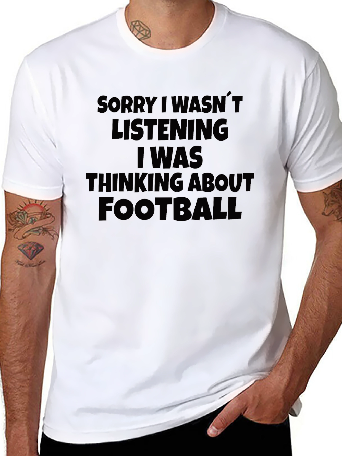 Football Minded Graphic Tee - Black Cotton T-Shirt