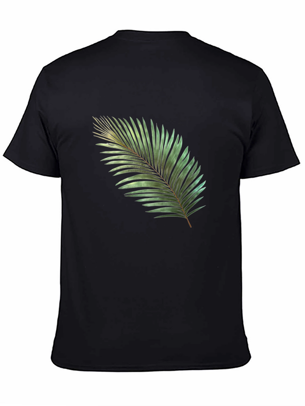 Tropical Palm Leaf Graphic T-Shirt - Black