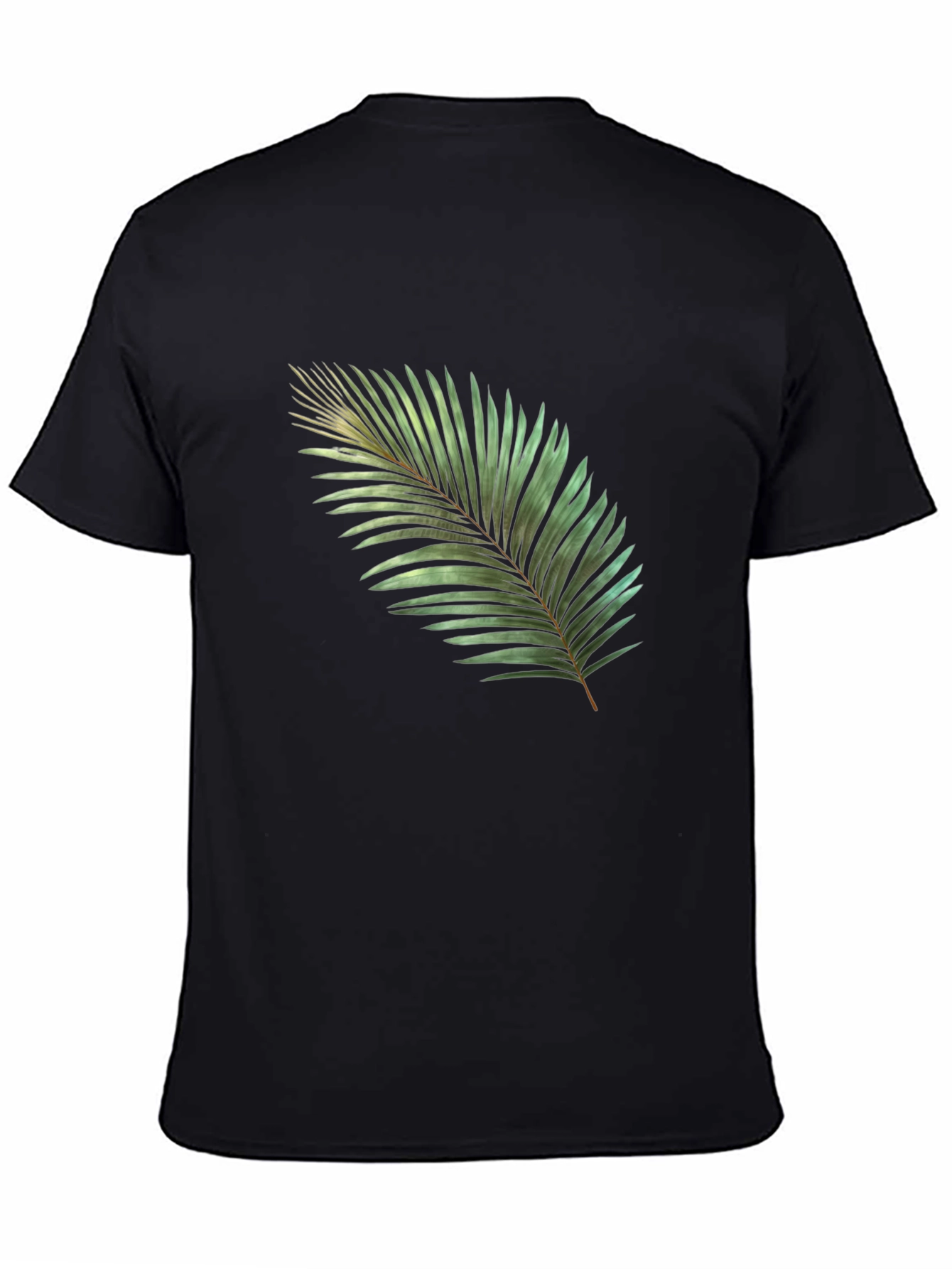 Tropical Palm Leaf Graphic T-Shirt - Black