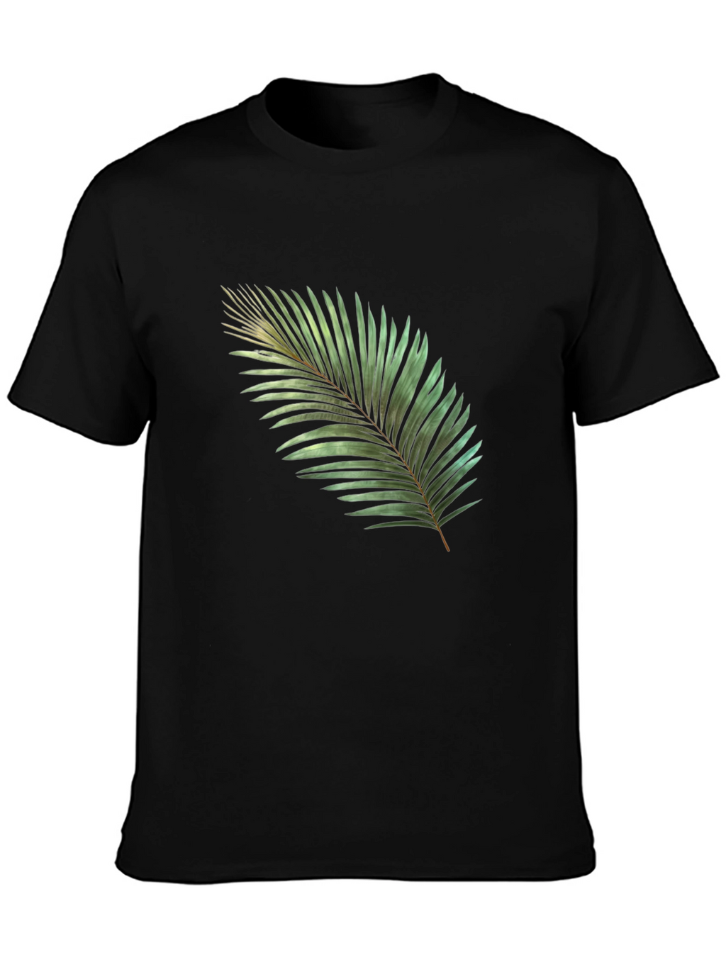 Tropical Palm Leaf Graphic T-Shirt - Black