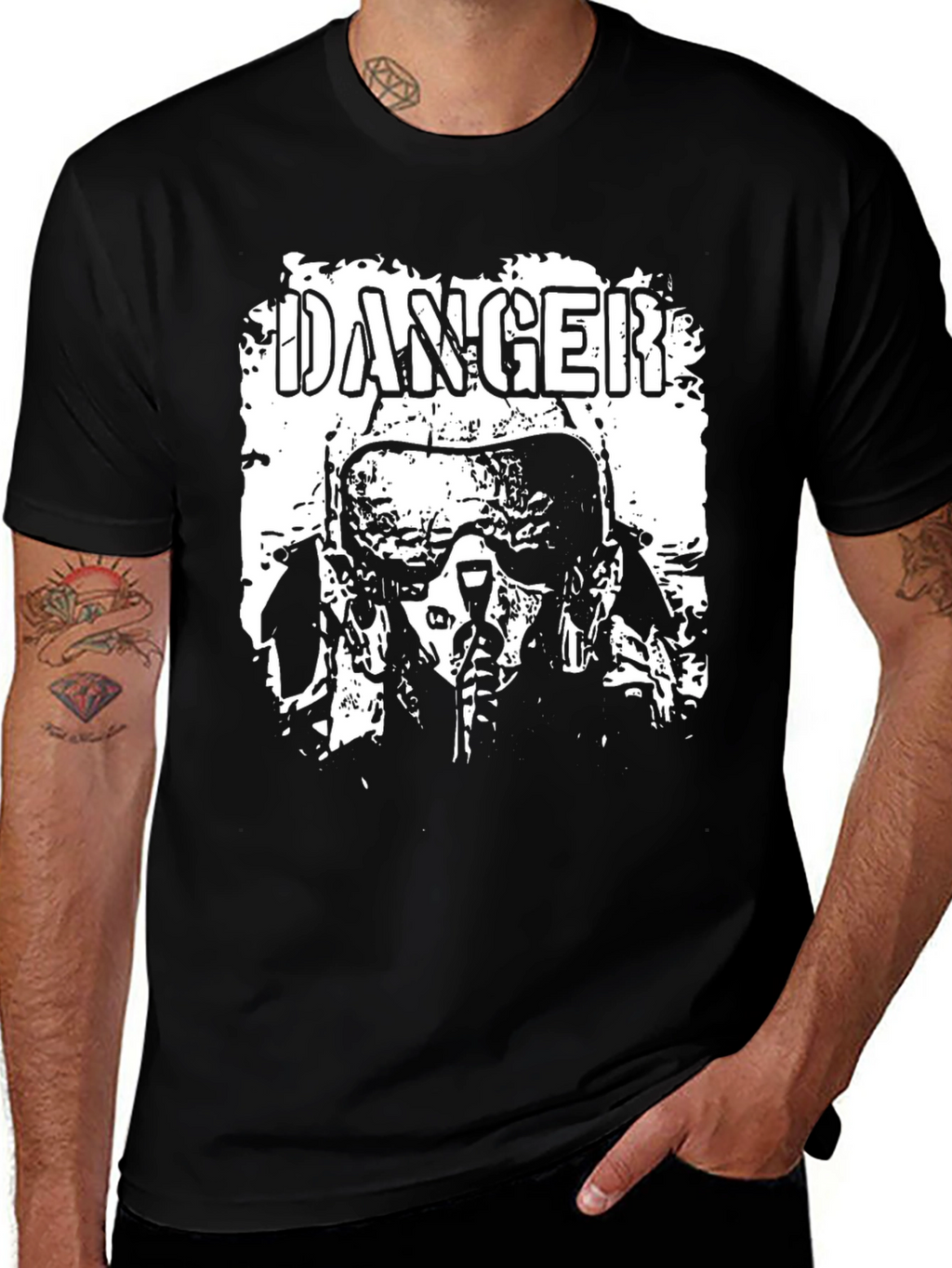 Danger Pilot Graphic Tee - Black Cotton T-Shirt