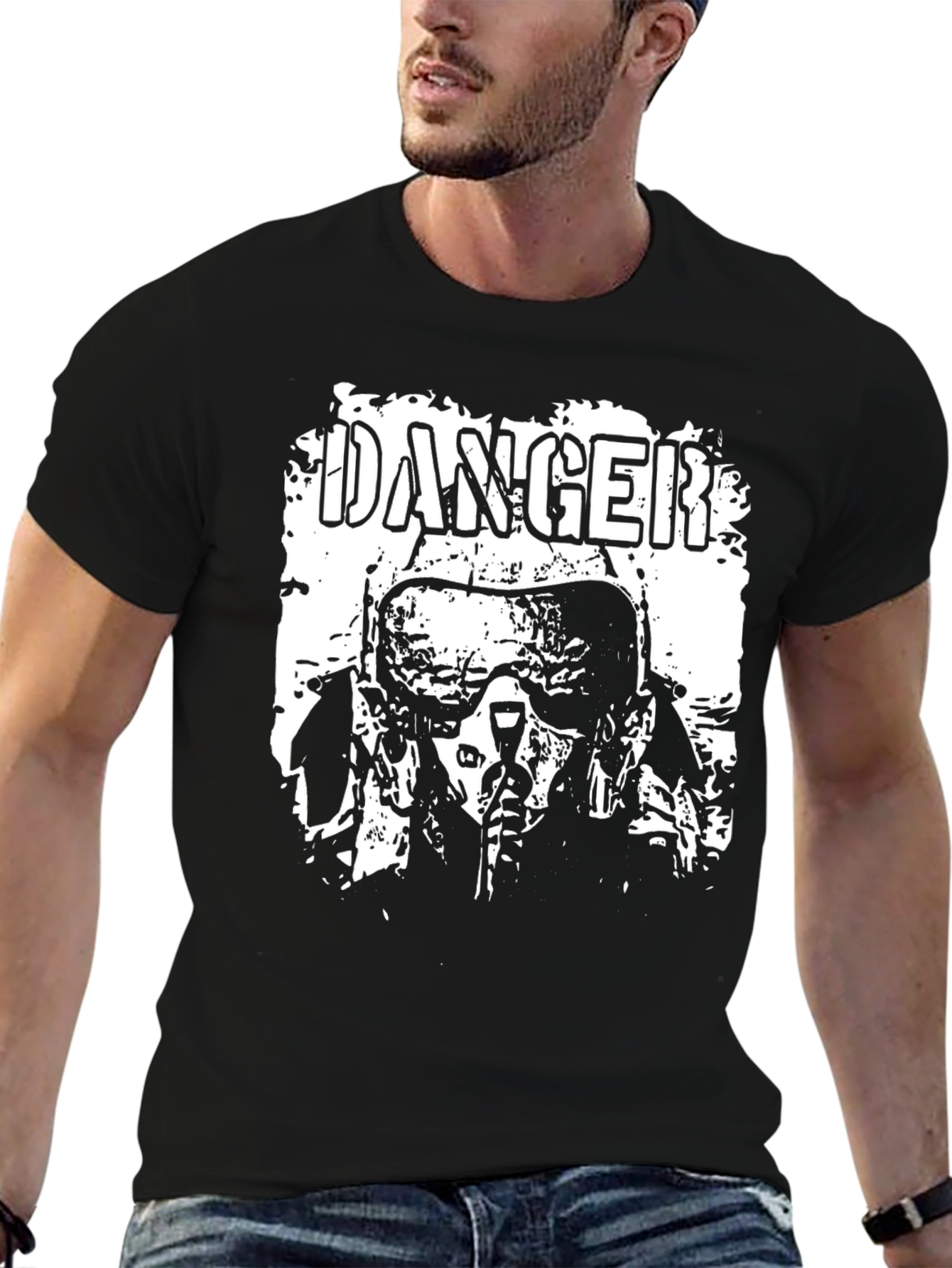 Danger Pilot Graphic Tee - Black Cotton T-Shirt