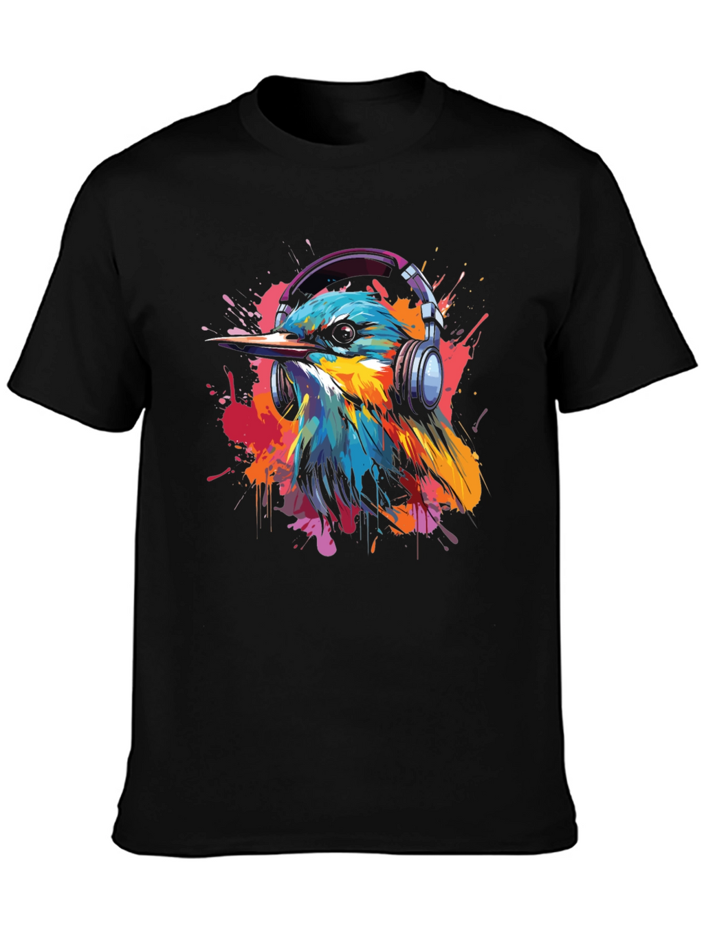 Bird with Headphones Graphic Tee