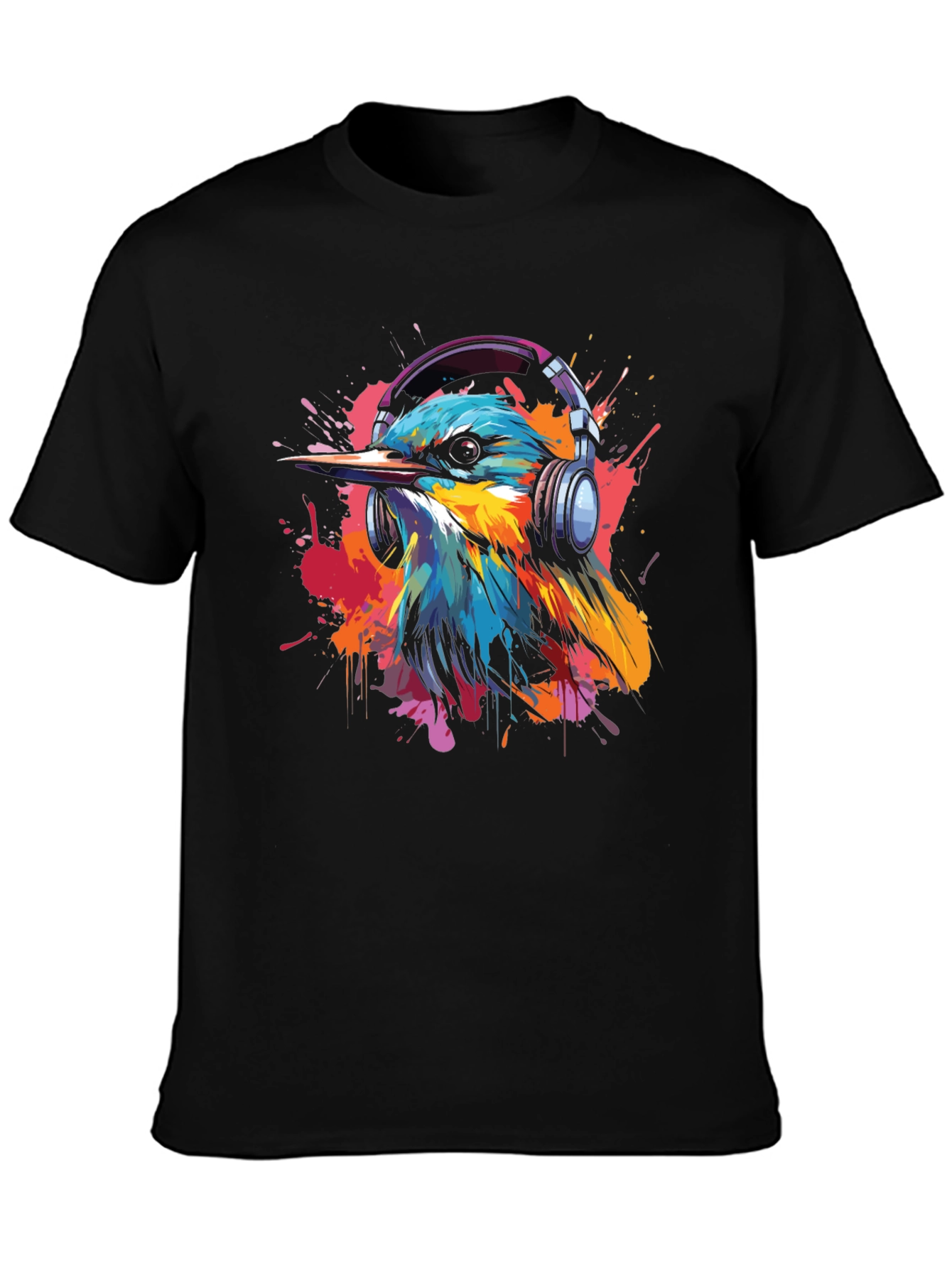 Bird with Headphones Graphic Tee