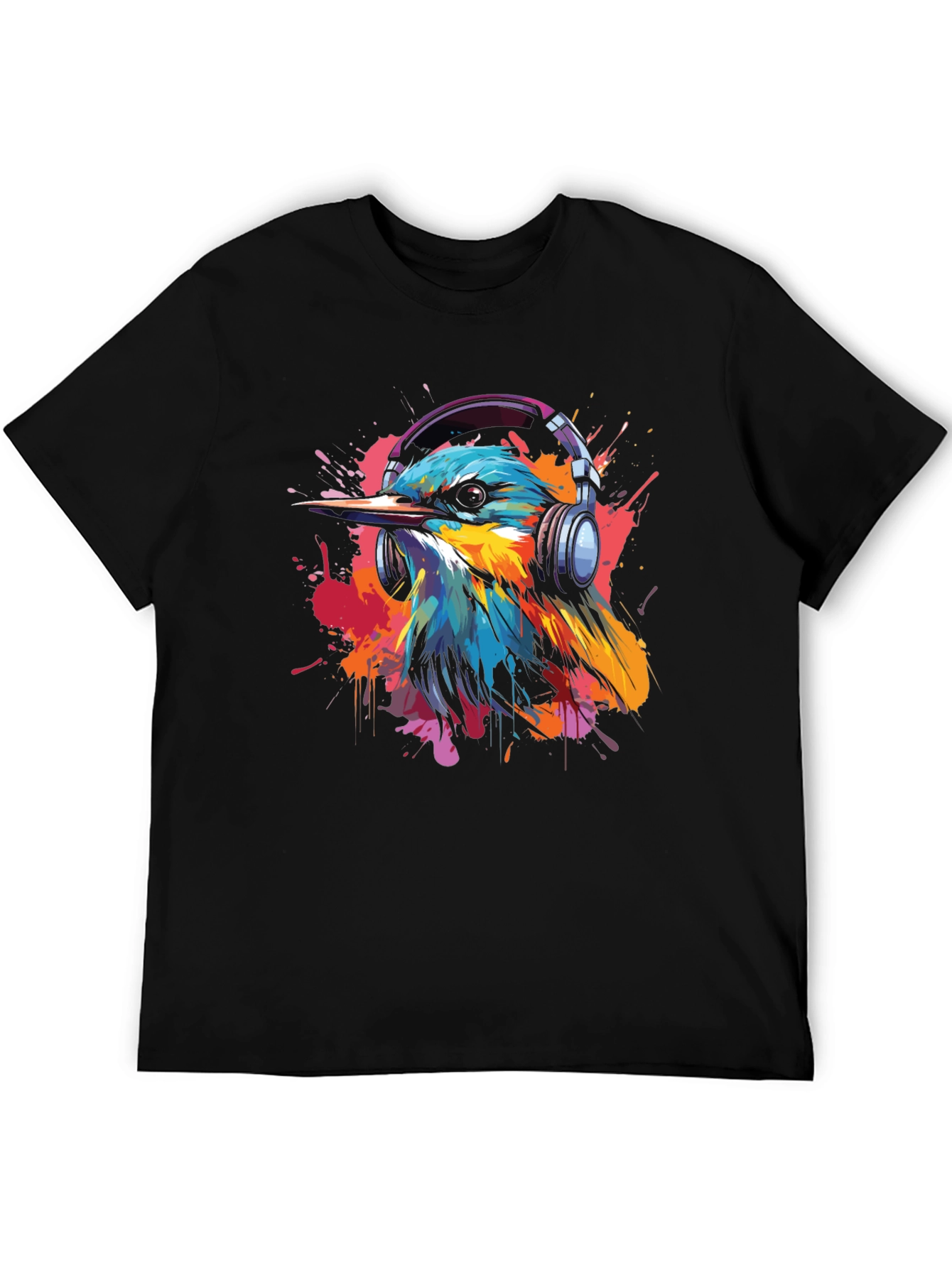 Bird with Headphones Graphic Tee