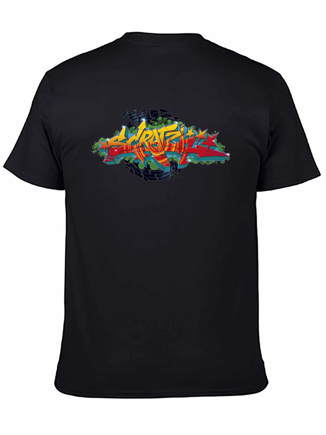 Urban Graffiti Graphic Black T-Shirt
