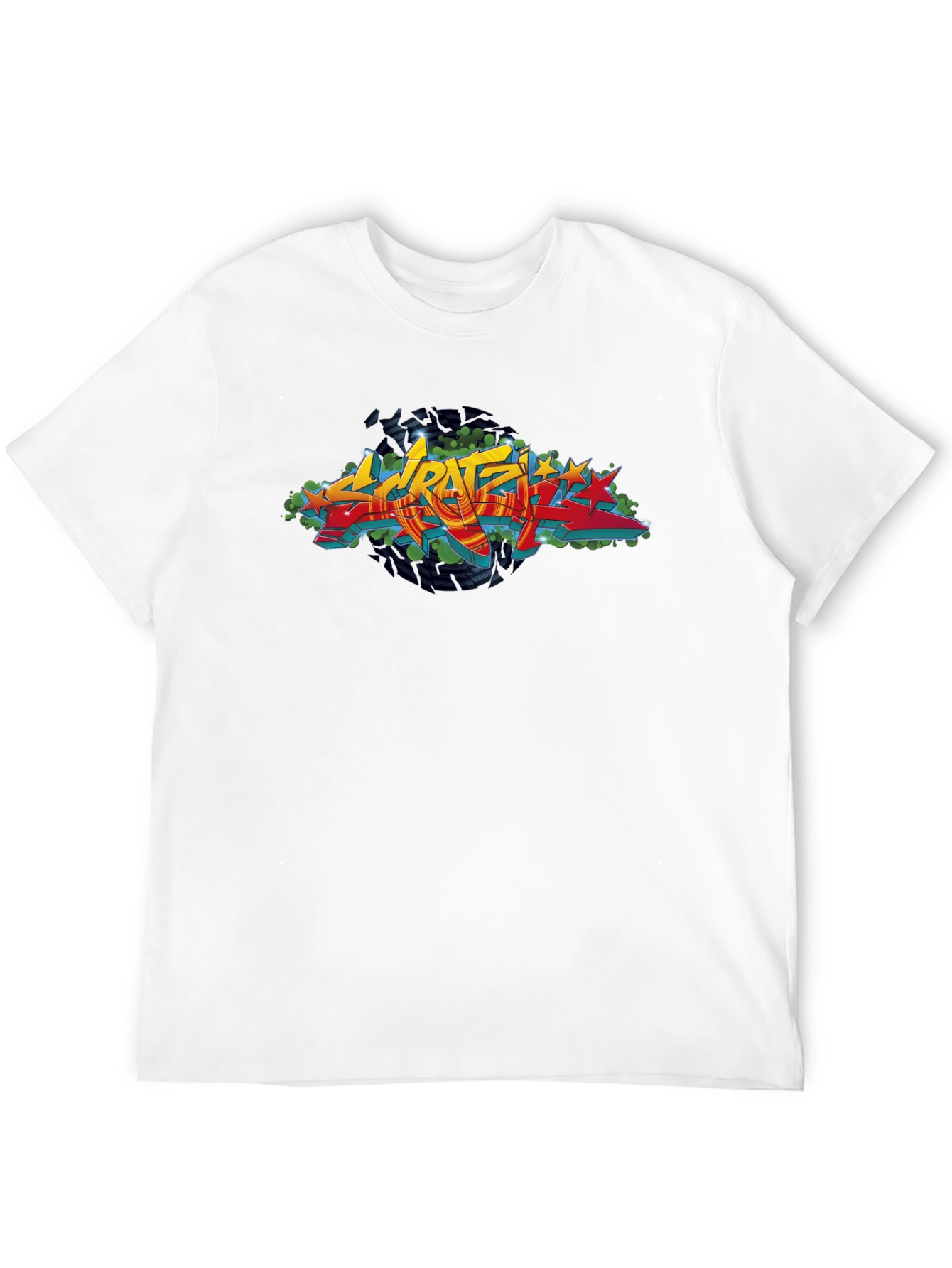 Urban Graffiti Graphic Black T-Shirt