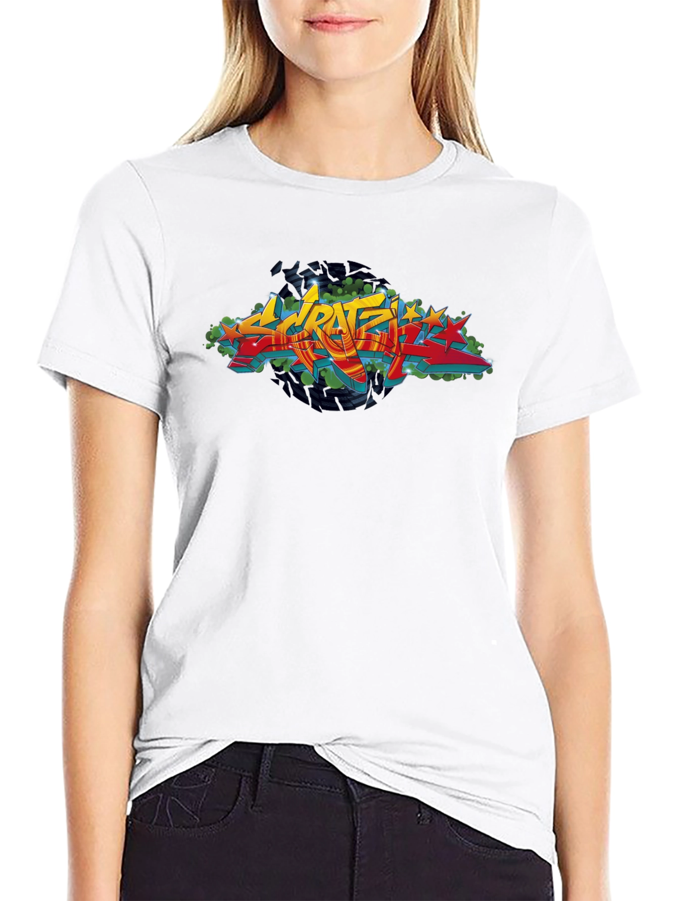 Urban Graffiti Graphic Black T-Shirt