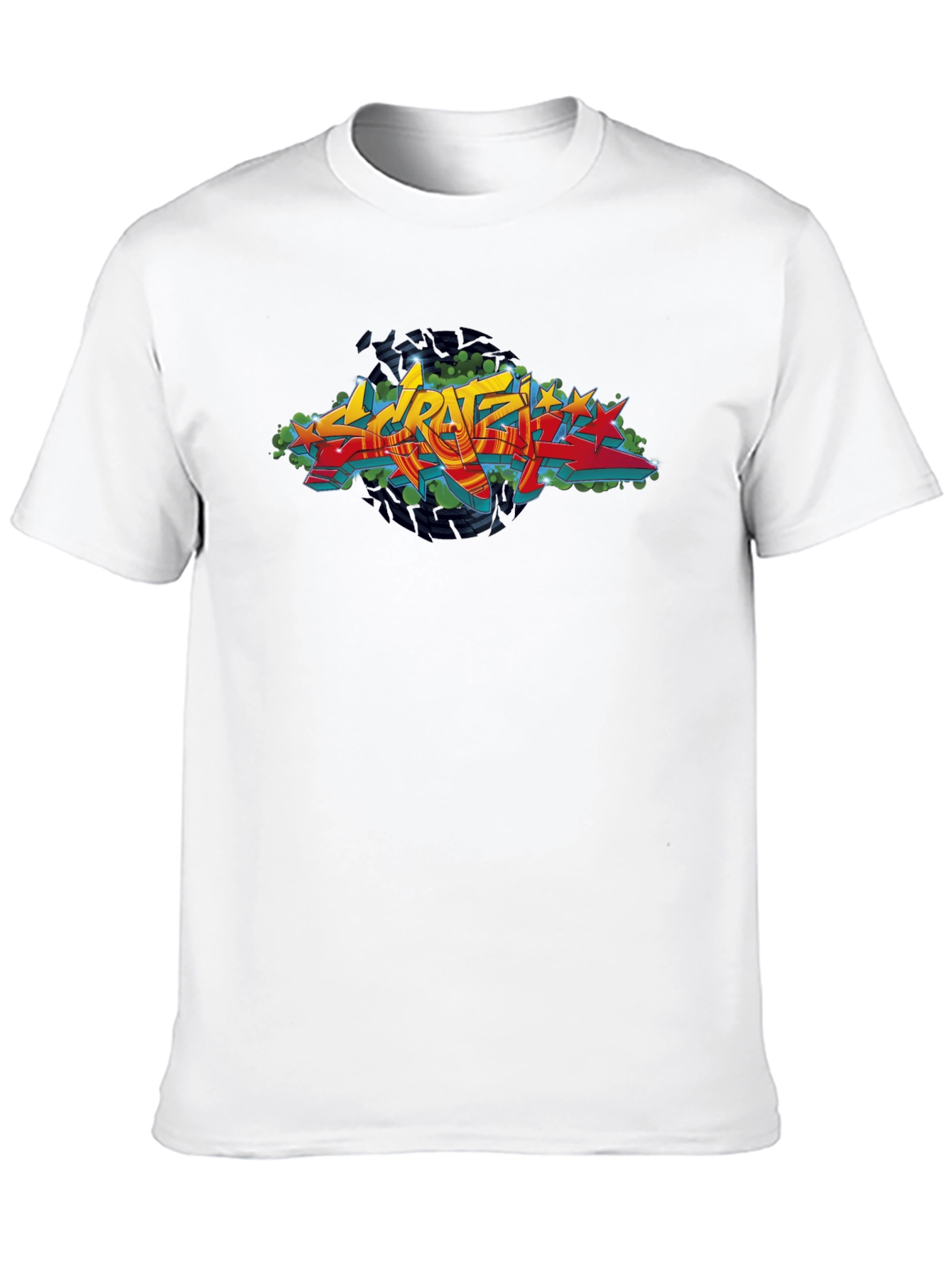 Urban Graffiti Graphic Black T-Shirt