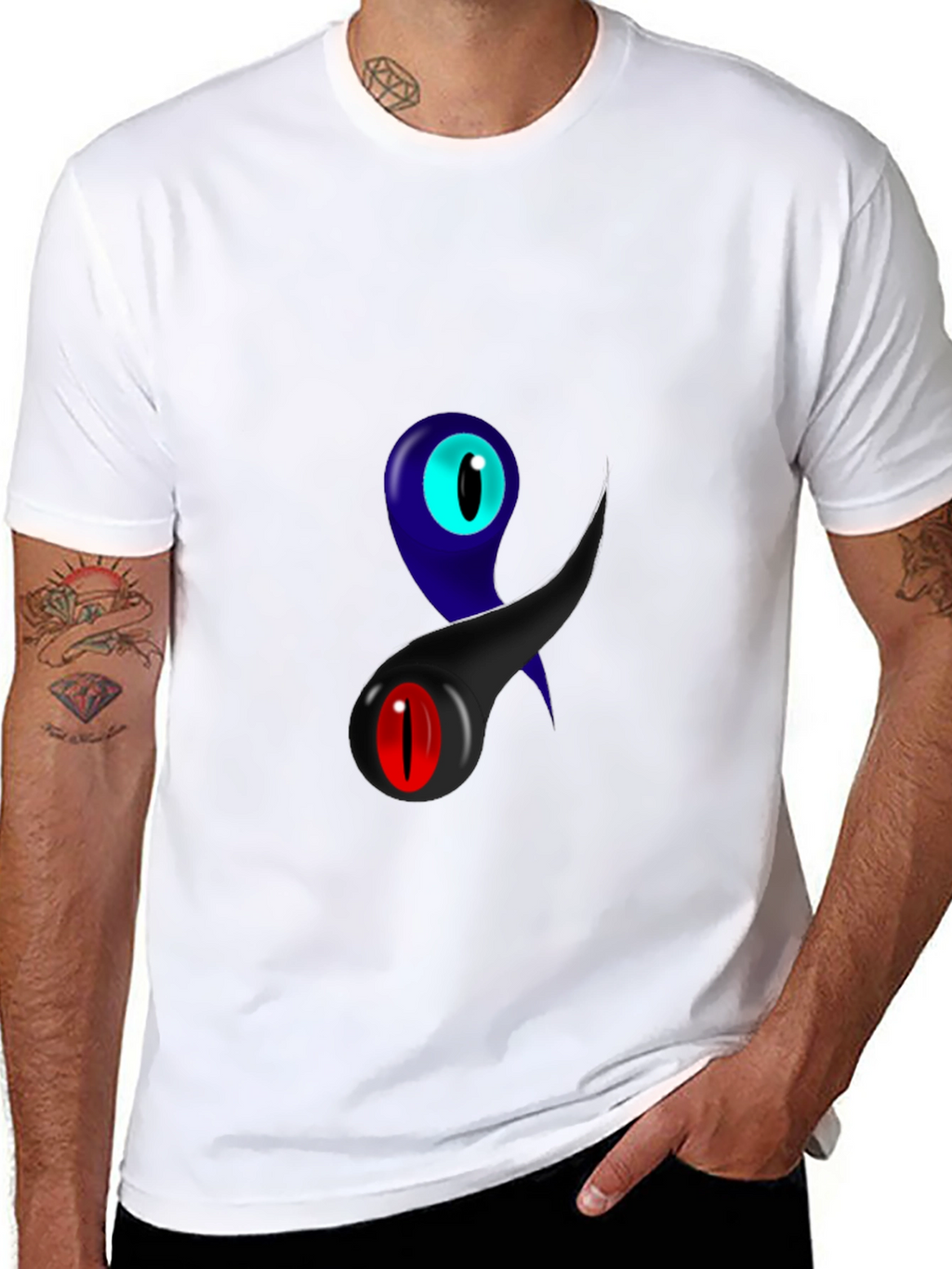 Eye-Catching Graphic Print Black T-Shirt