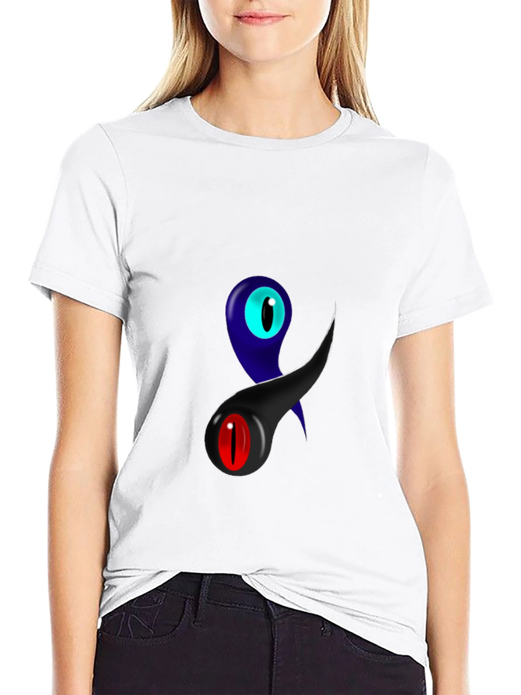 Eye-Catching Graphic Print Black T-Shirt