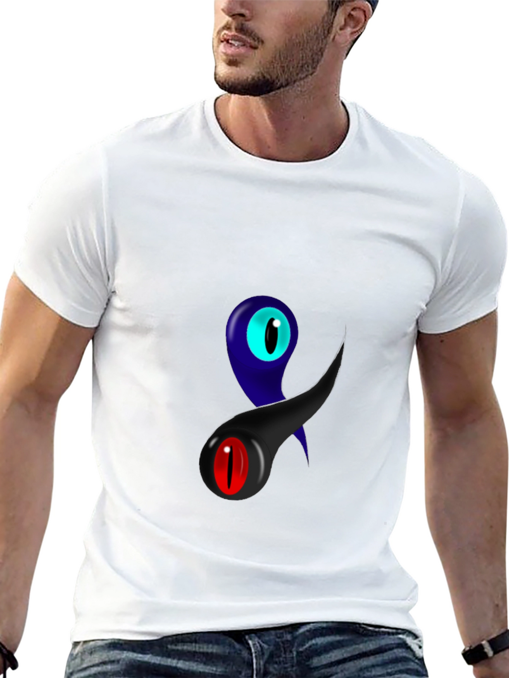 Eye-Catching Graphic Print Black T-Shirt