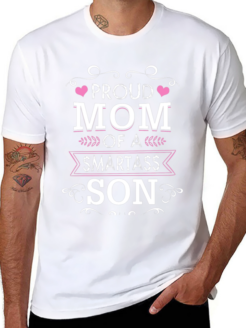 Proud Mom of a Smartass Son Black T-Shirt