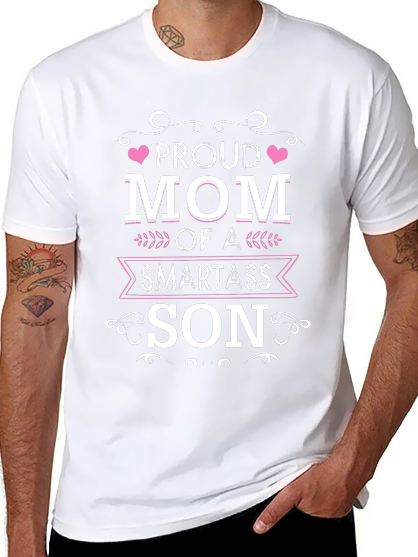 Proud Mom of a Smartass Son Black T-Shirt