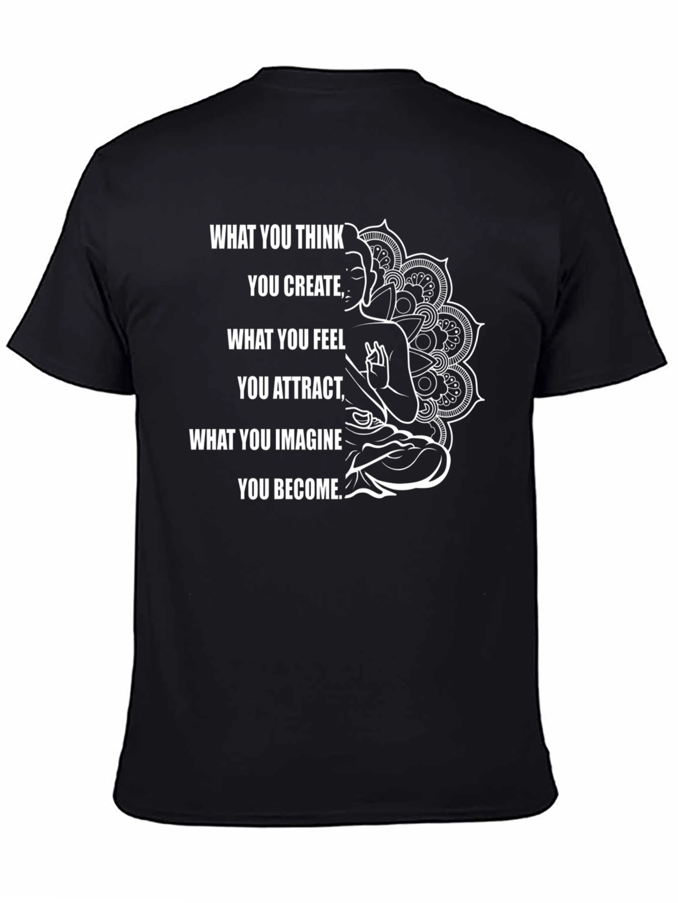 Inspirational Buddha Graphic Black T-Shirt