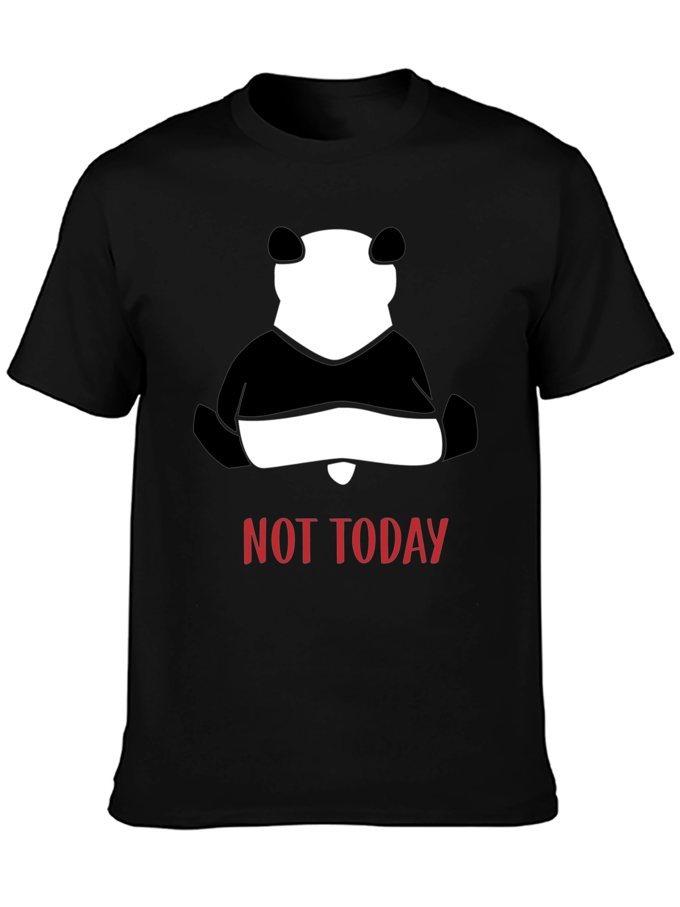 Not Today Panda Graphic Tee - Mens Black T-Shirt