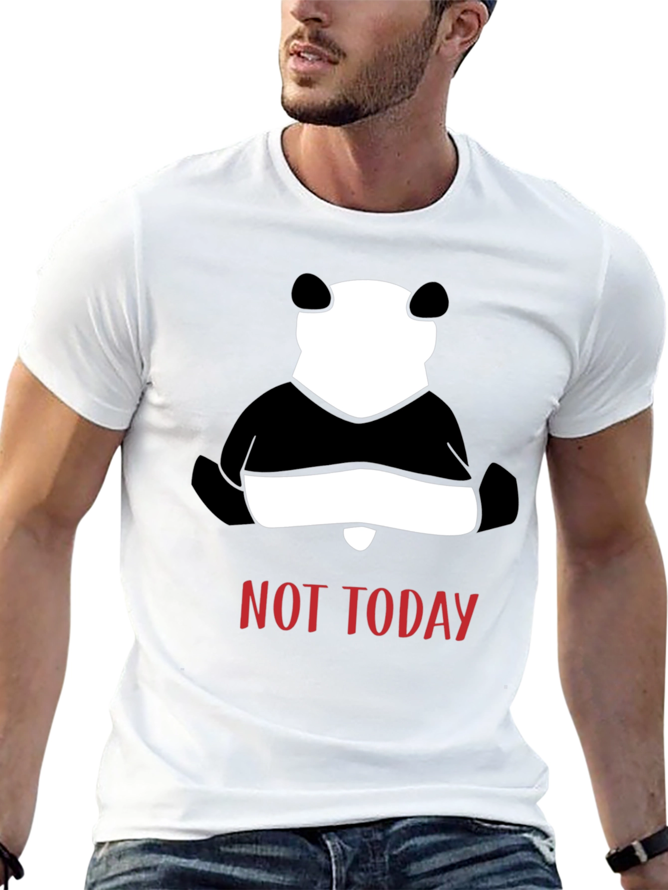 Not Today Panda Graphic Tee - Mens Black T-Shirt