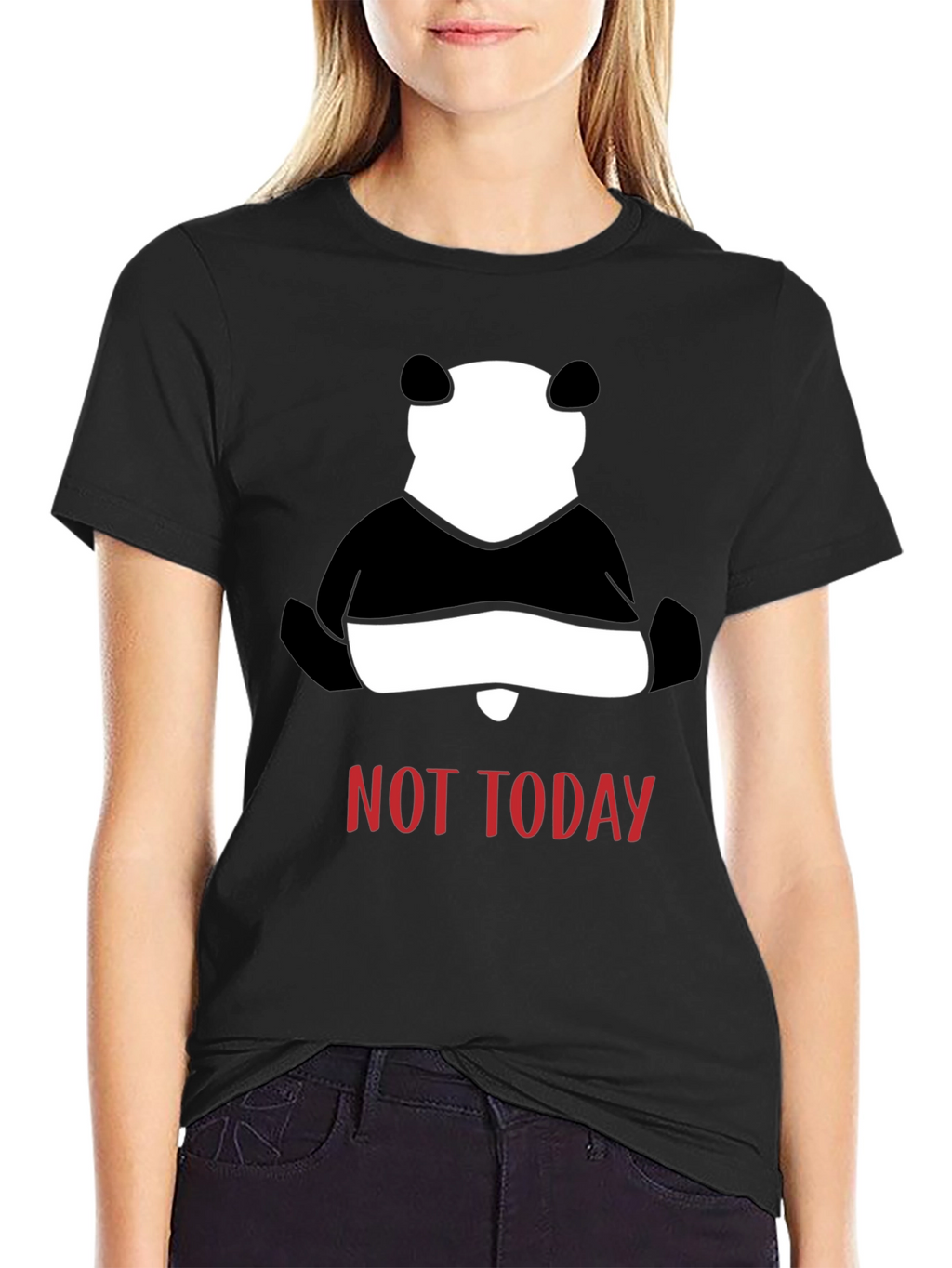 Not Today Panda Graphic Tee - Mens Black T-Shirt
