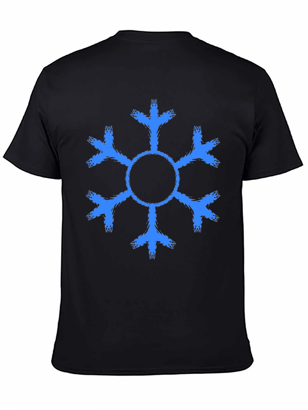 Snowflake Graphic Tee - Black Cotton Casual Shirt