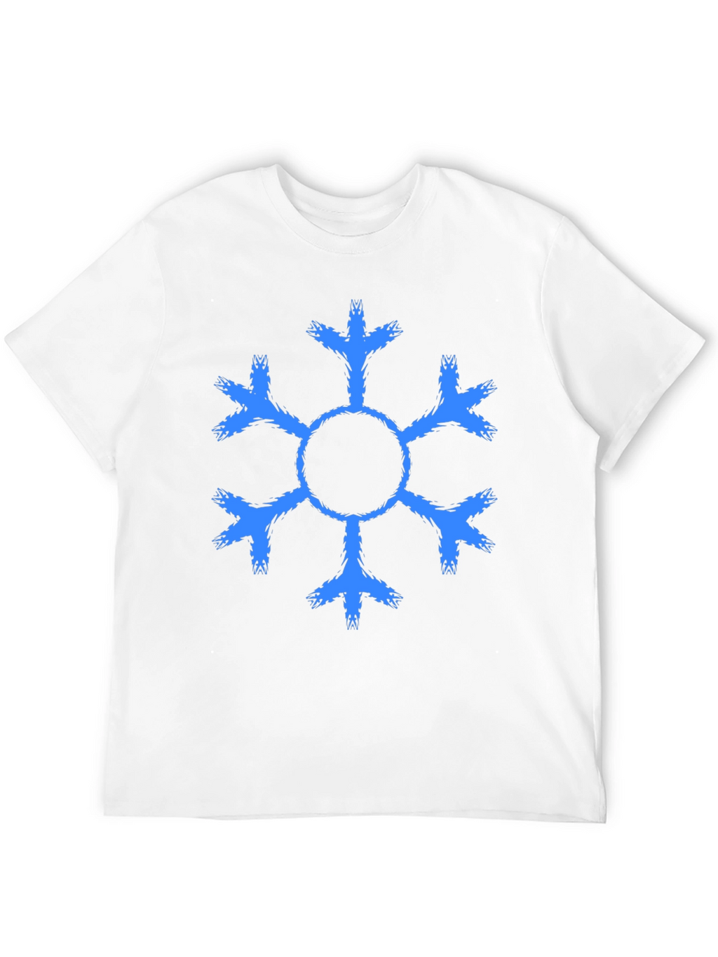 Snowflake Graphic Tee - Black Cotton Casual Shirt