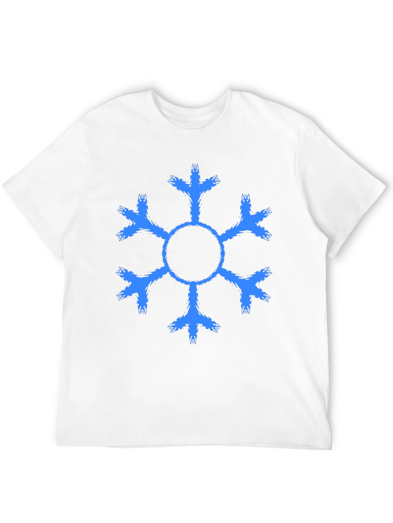 Snowflake Graphic Tee - Black Cotton Casual Shirt