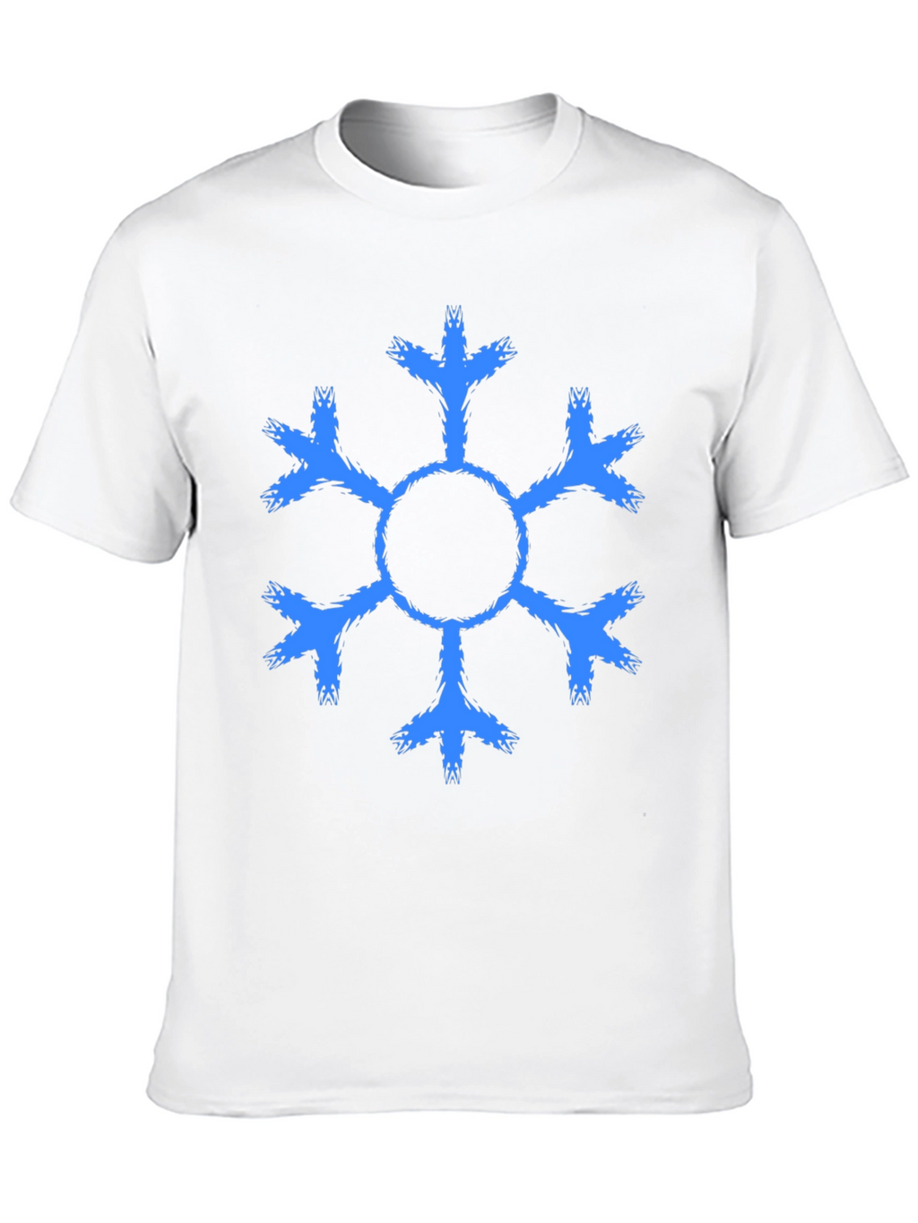 Snowflake Graphic Tee - Black Cotton Casual Shirt