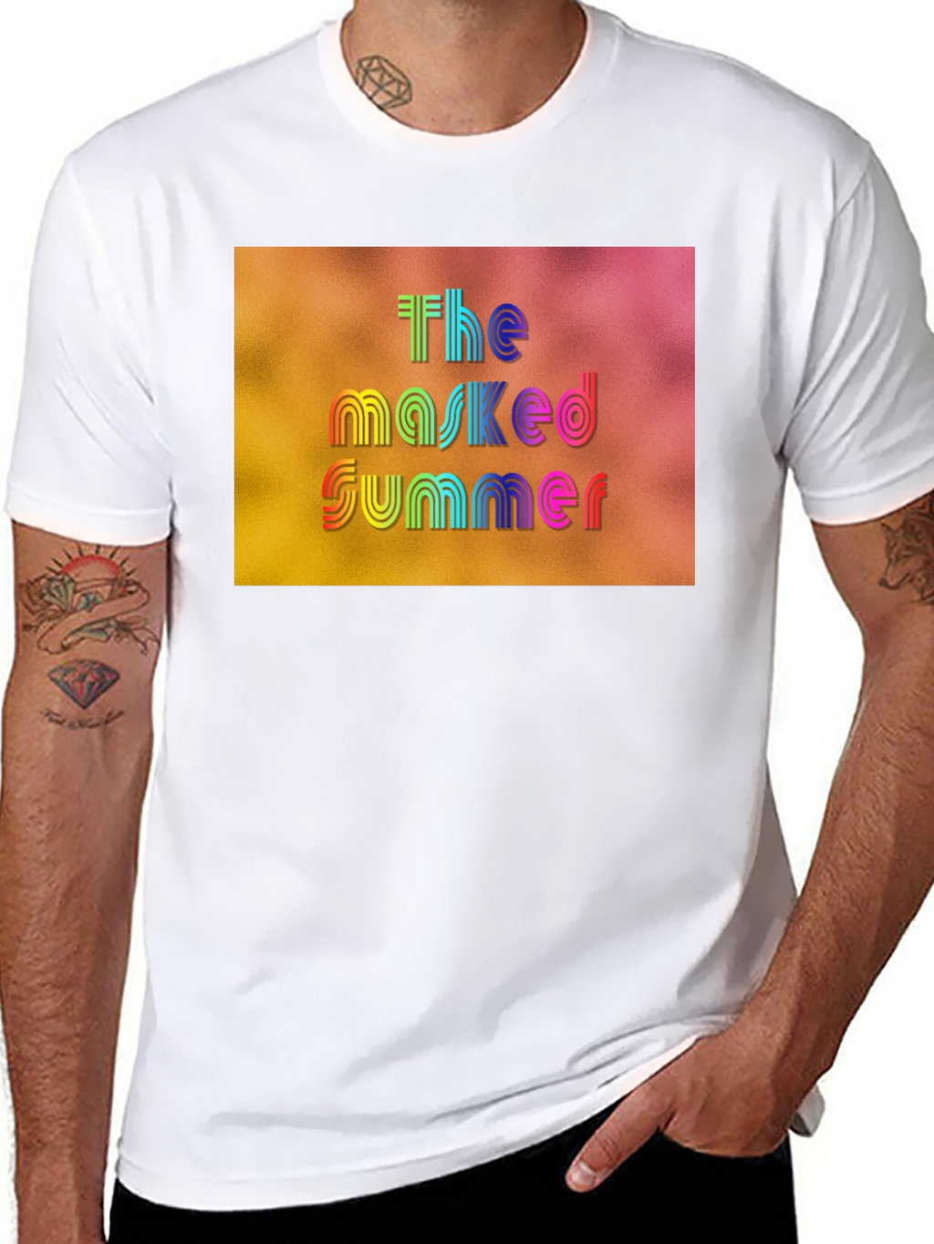 The Masked Summer Graphic Tee - Black Cotton T-Shirt