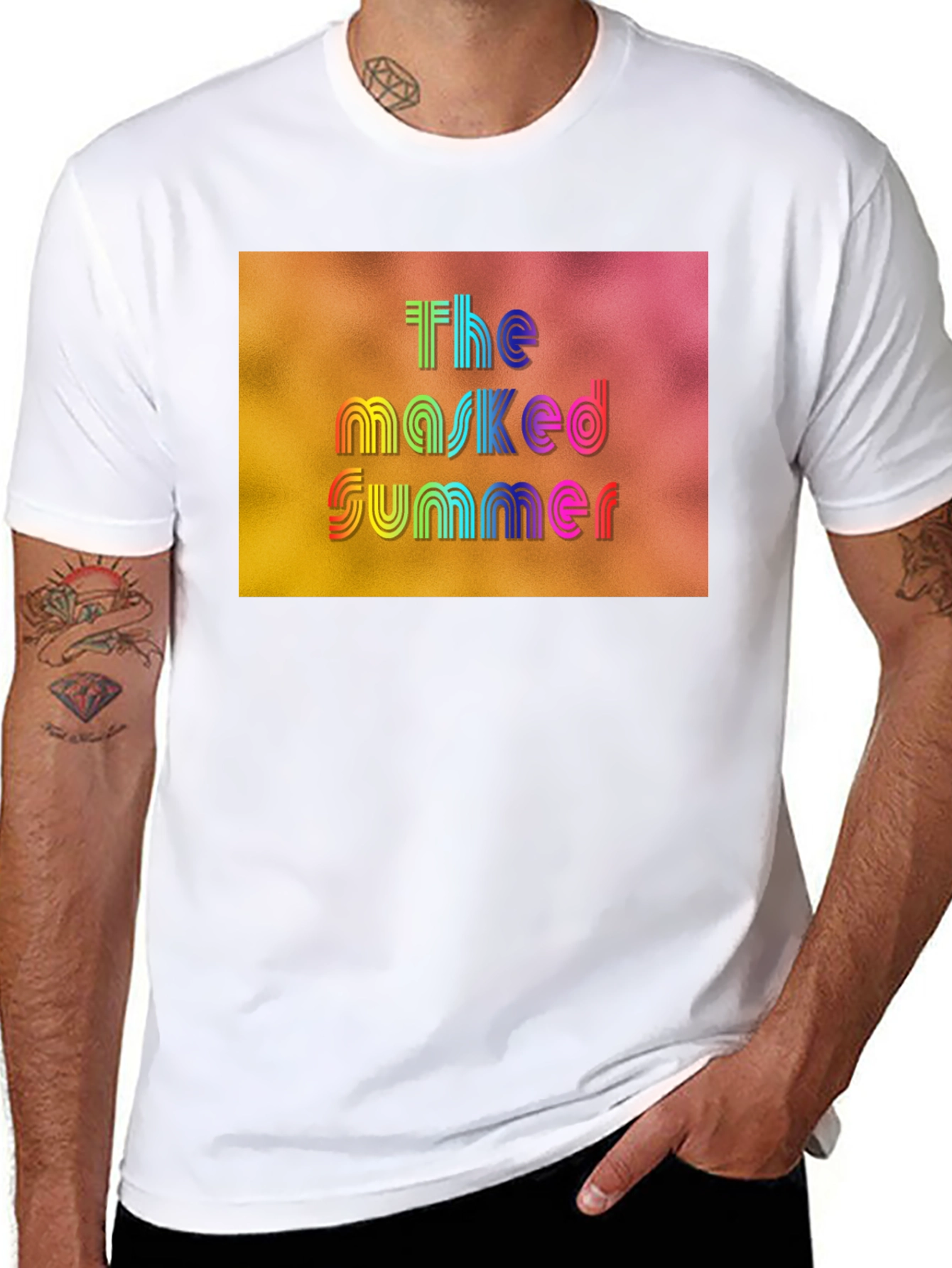 The Masked Summer Graphic Tee - Black Cotton T-Shirt