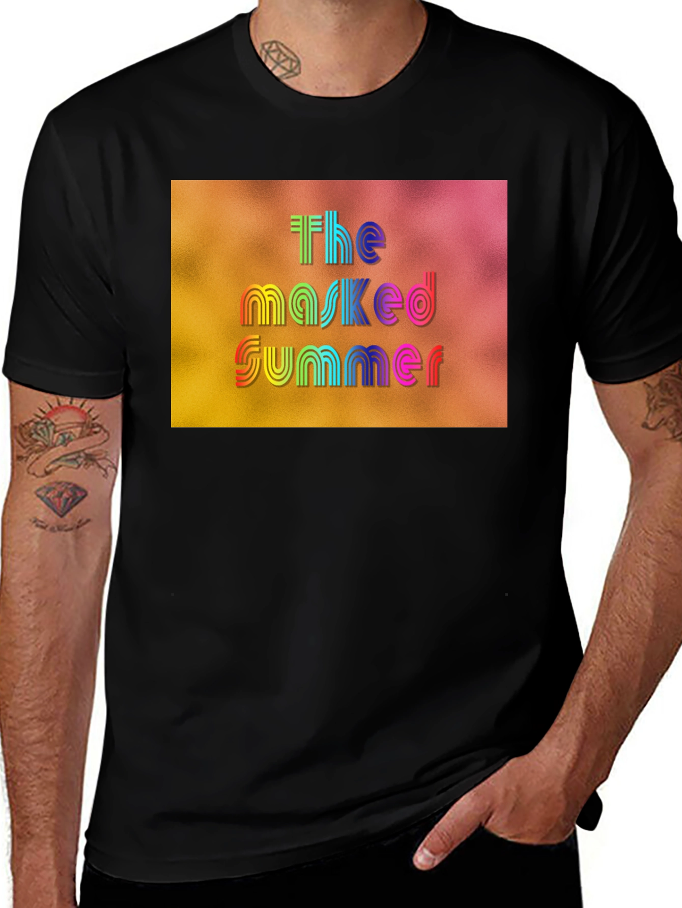 The Masked Summer Graphic Tee - Black Cotton T-Shirt