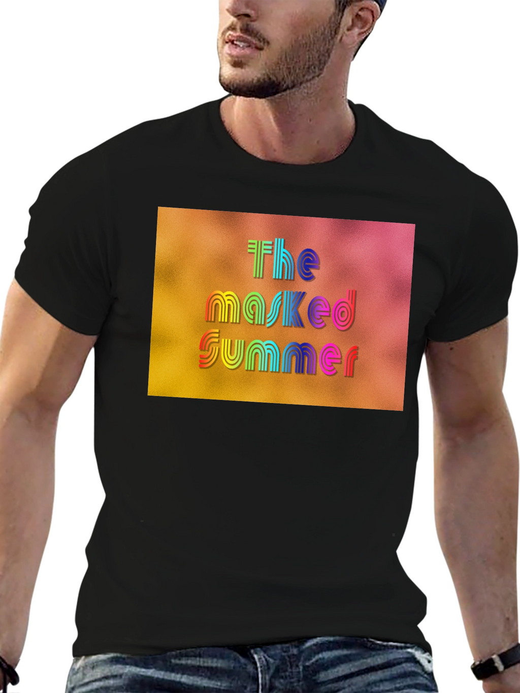 The Masked Summer Graphic Tee - Black Cotton T-Shirt