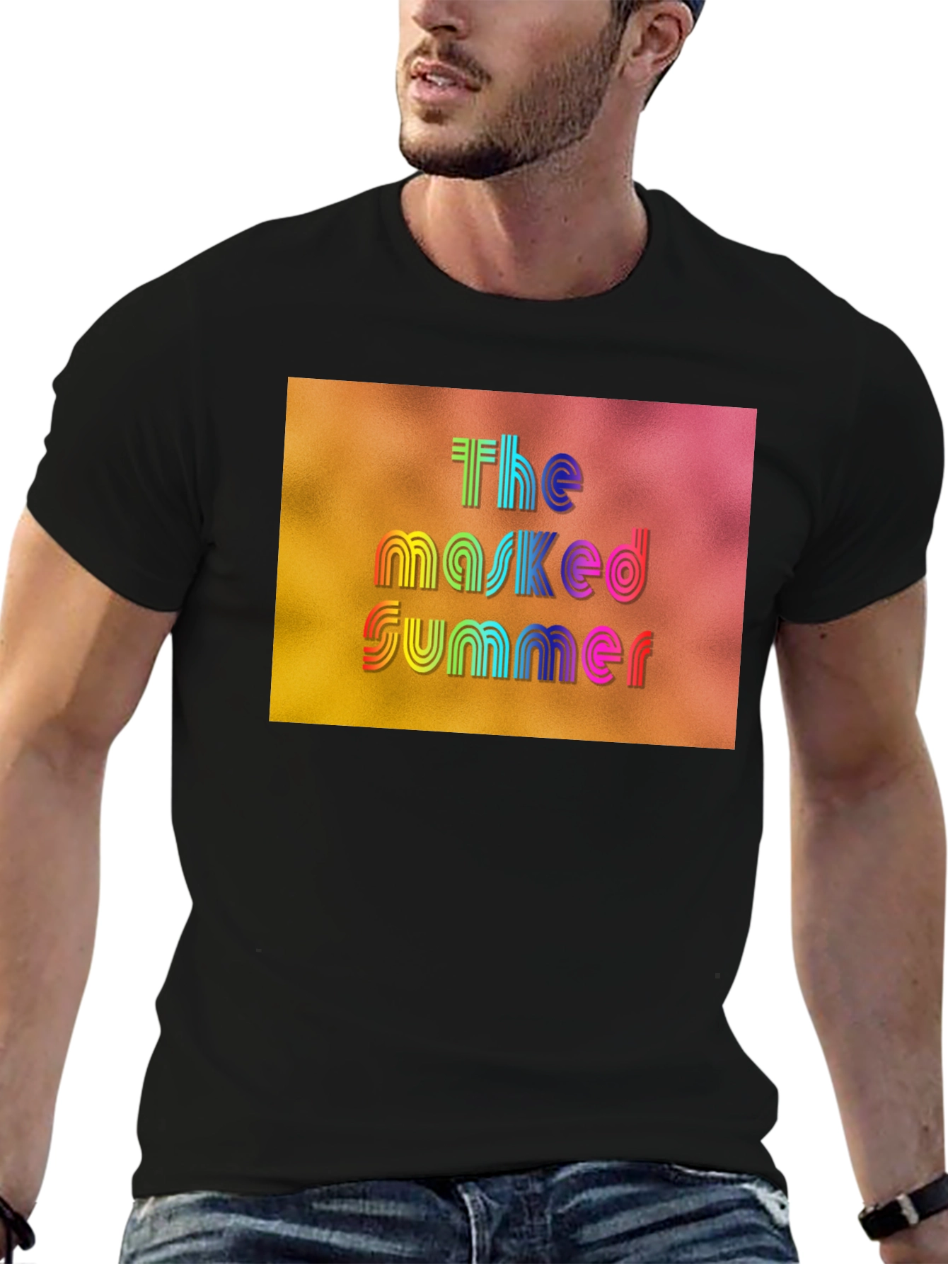 The Masked Summer Graphic Tee - Black Cotton T-Shirt