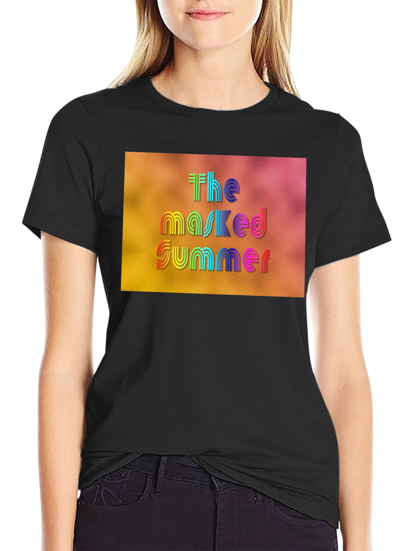 The Masked Summer Graphic Tee - Black Cotton T-Shirt