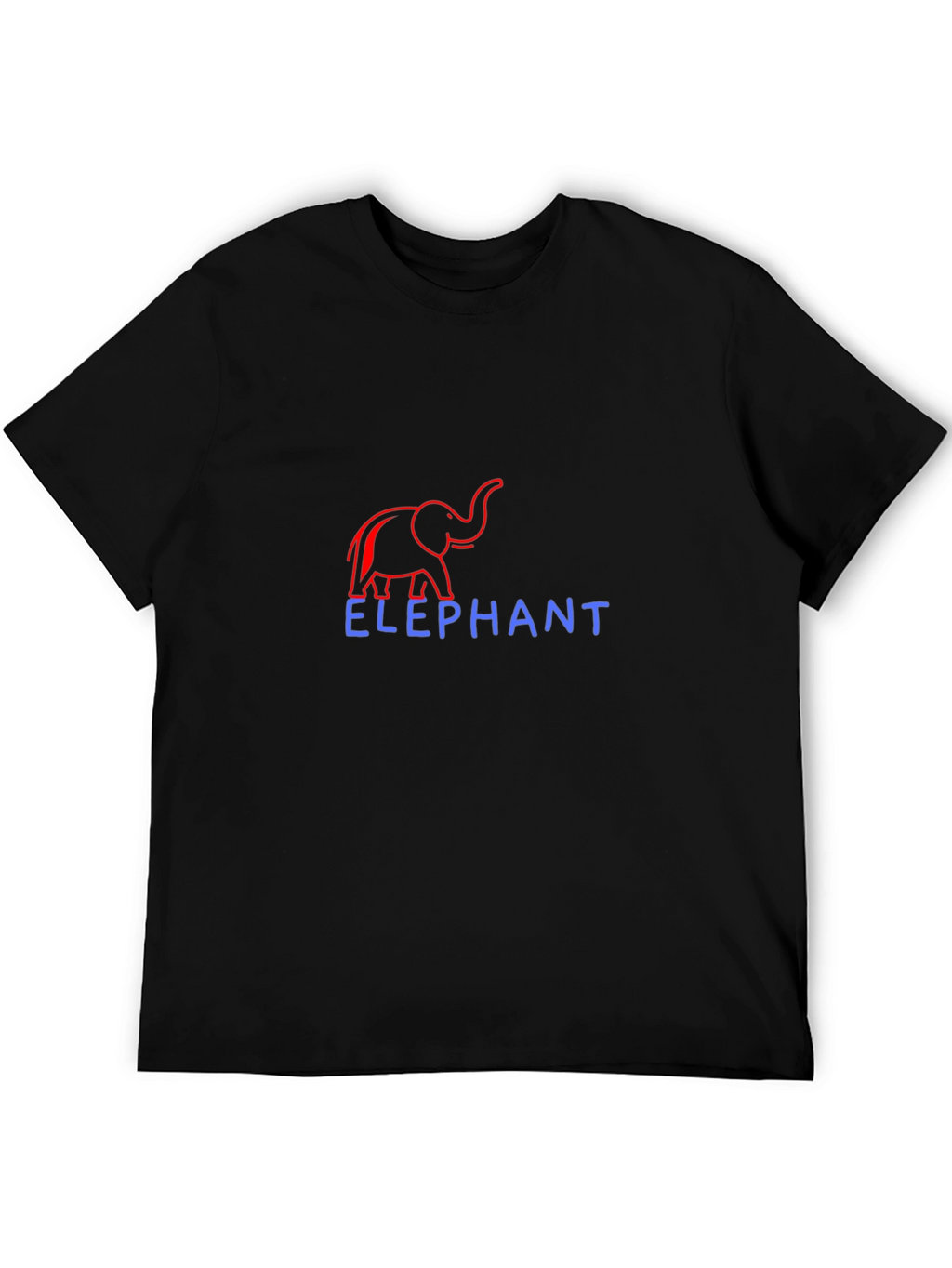Elephant Graphic Print Crew Neck T-Shirt