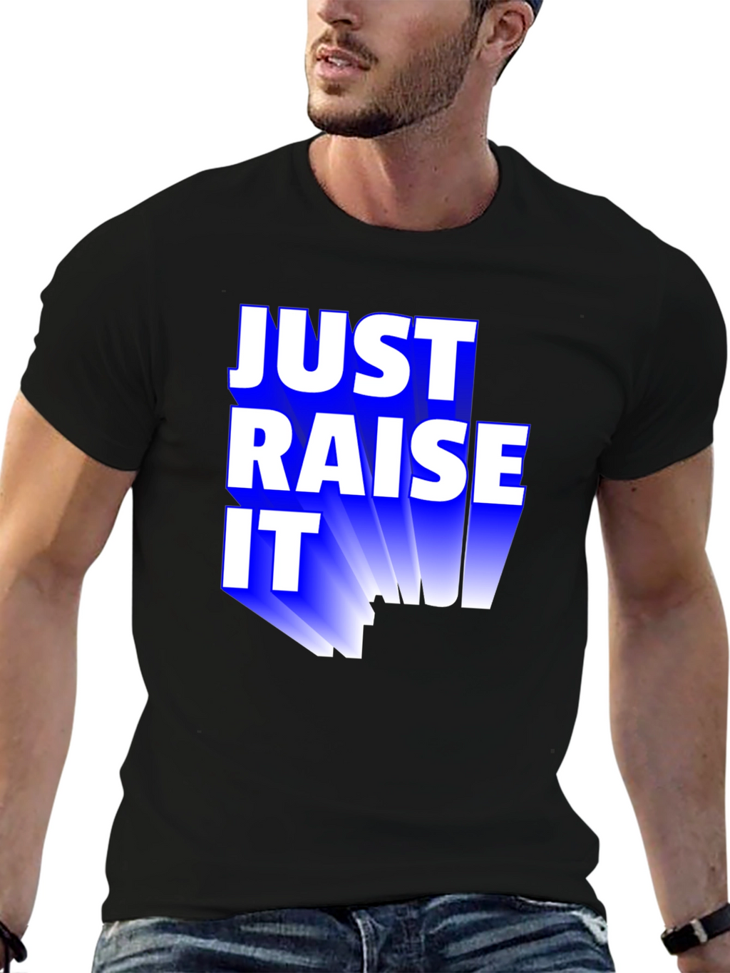 Just Raise It! Mens Graphic Tee - Black