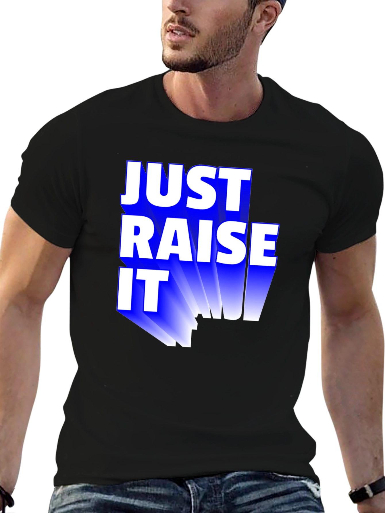 Just Raise It! Mens Graphic Tee - Black