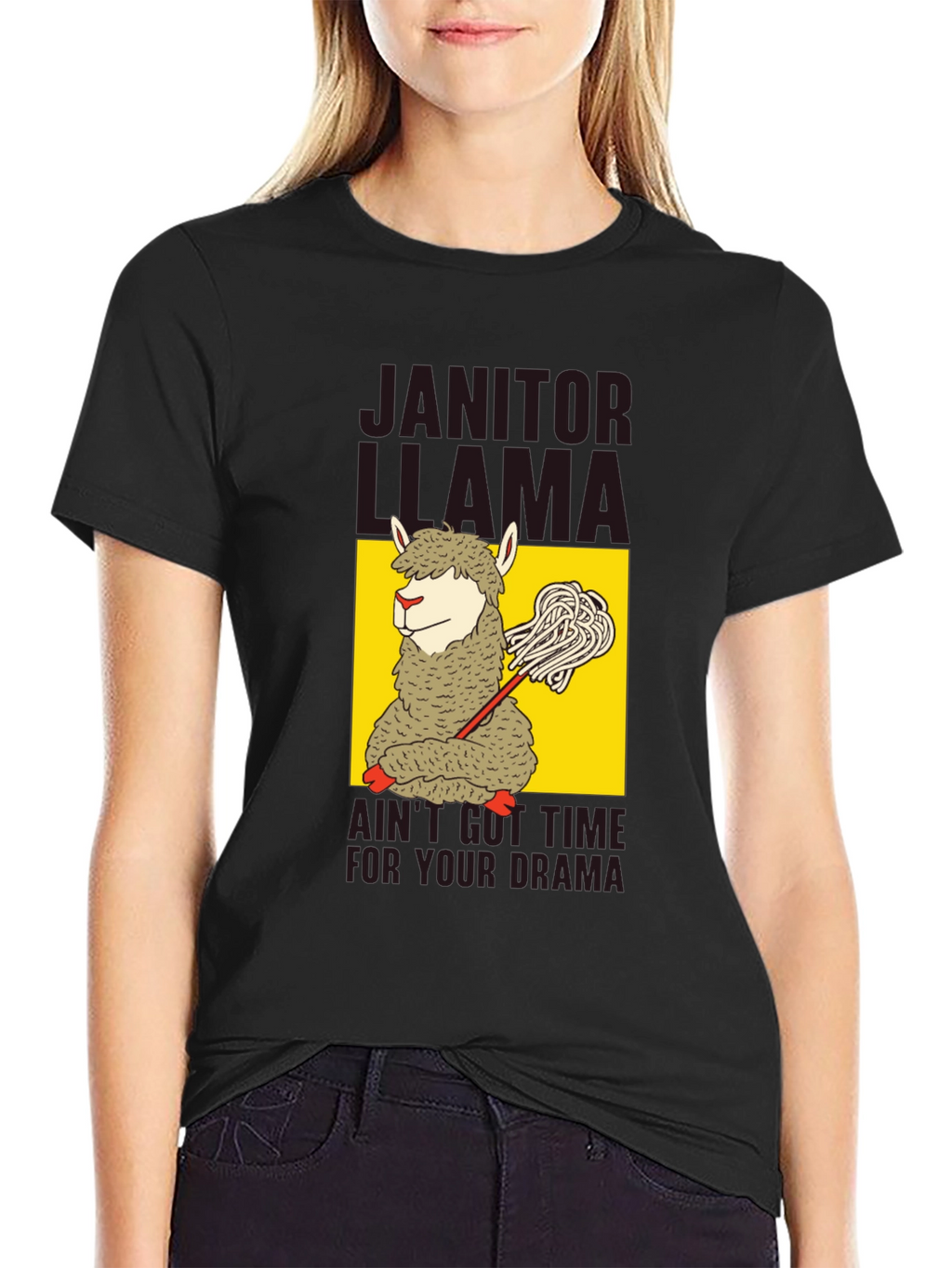 Janitor Llama Graphic T-Shirt