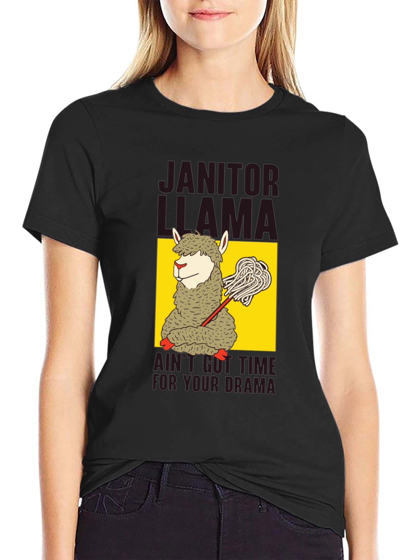 Janitor Llama Graphic T-Shirt