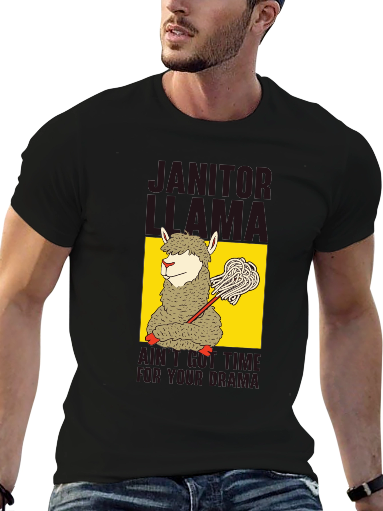 Janitor Llama Graphic T-Shirt