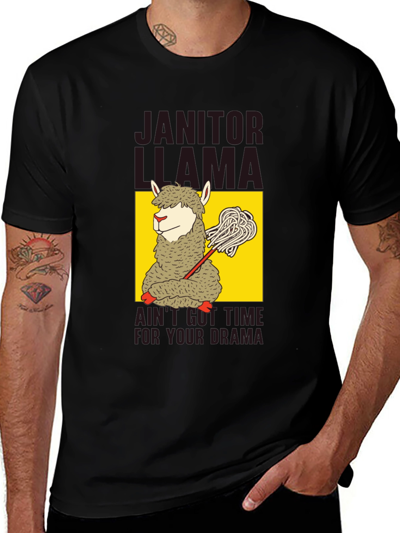 Janitor Llama Graphic T-Shirt