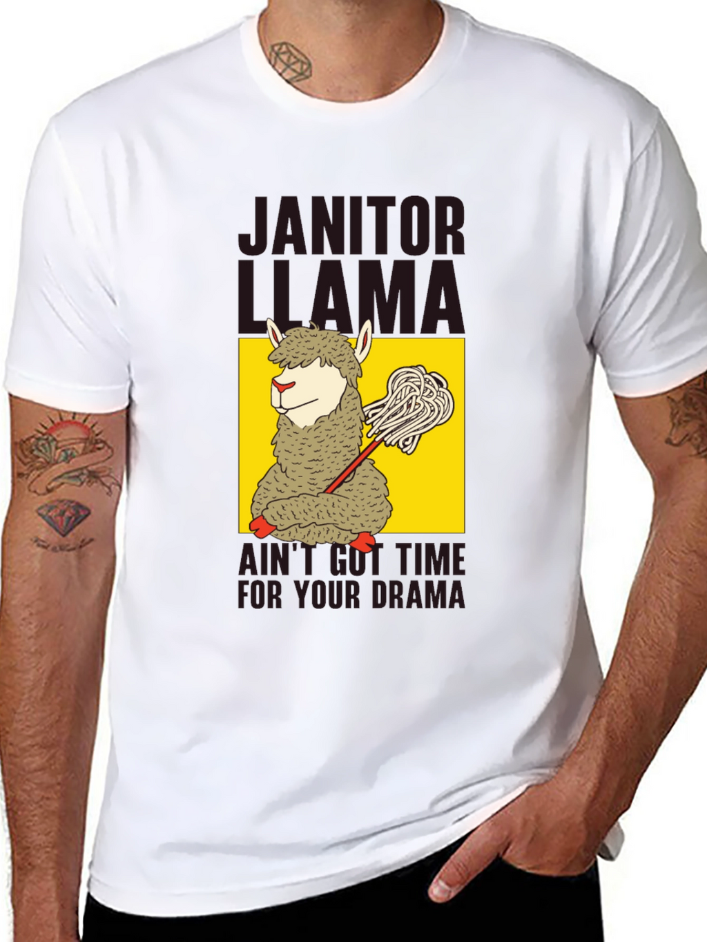 Janitor Llama Graphic T-Shirt