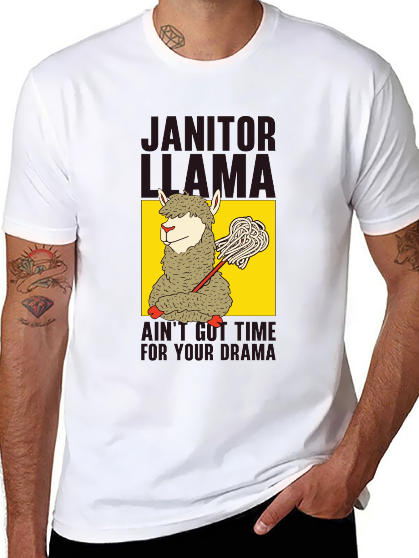 Janitor Llama Graphic T-Shirt