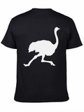 Ostrich Silhouette Graphic Tee - Casual Black T-Shirt
