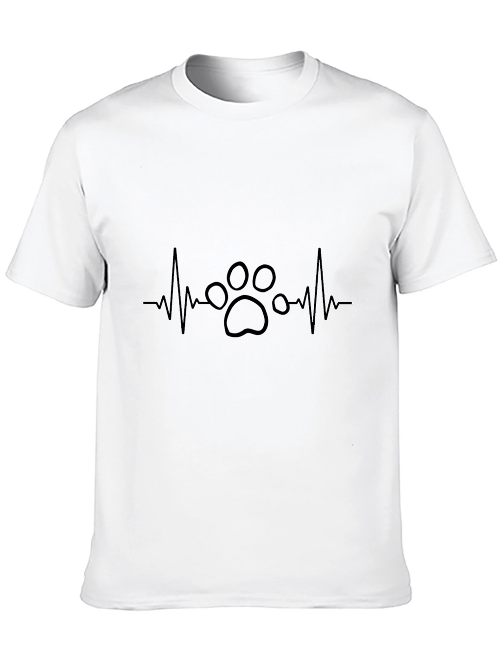 Dog Paw Heartbeat T-Shirt - Black