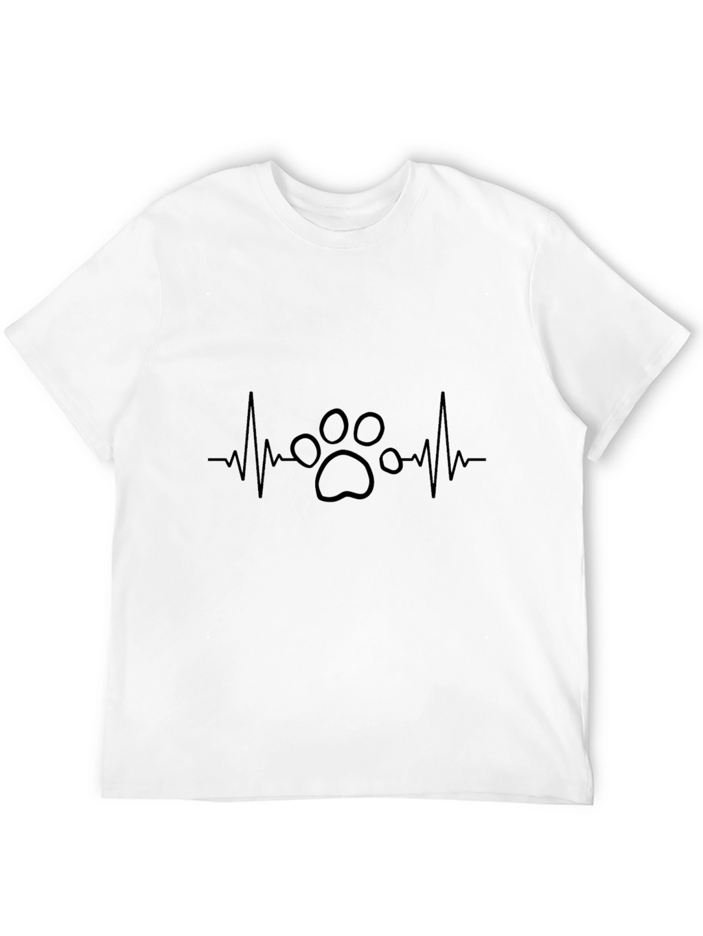 Dog Paw Heartbeat T-Shirt - Black