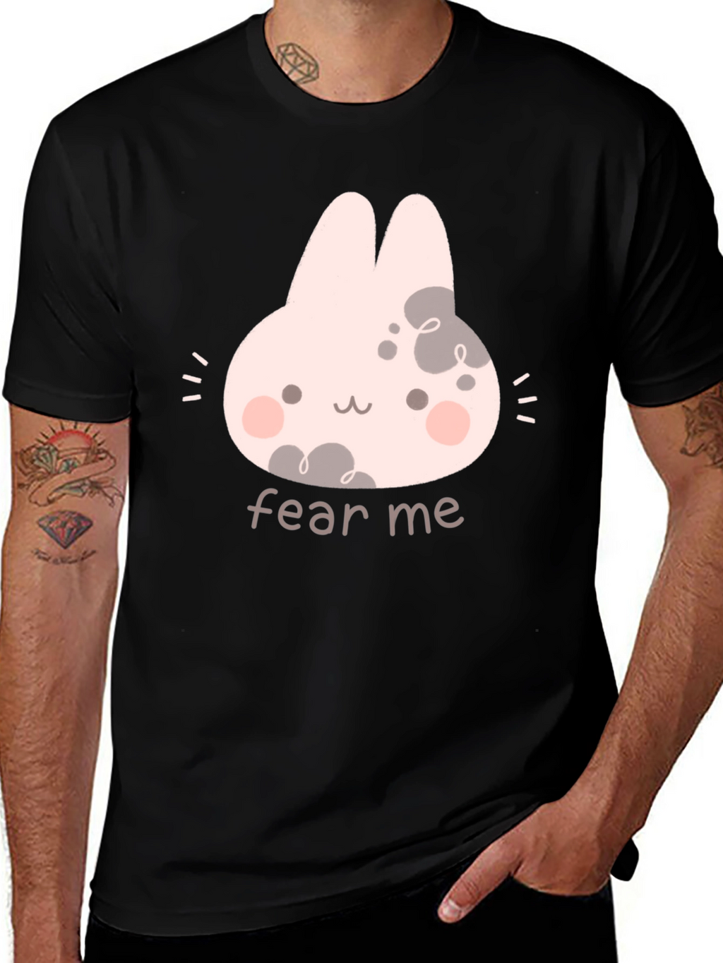 Fear Me Bunny Black T-Shirt