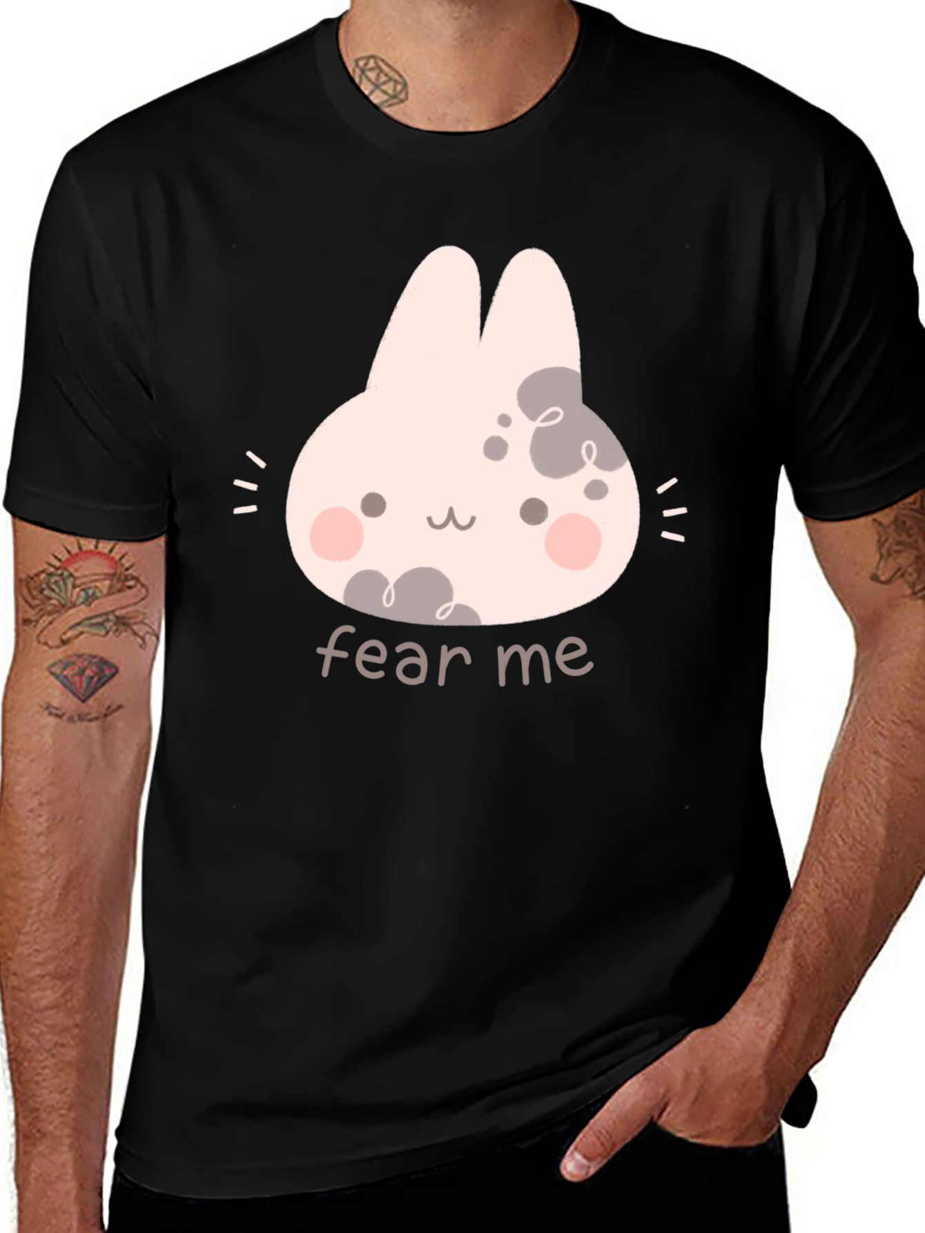 Fear Me Bunny Black T-Shirt