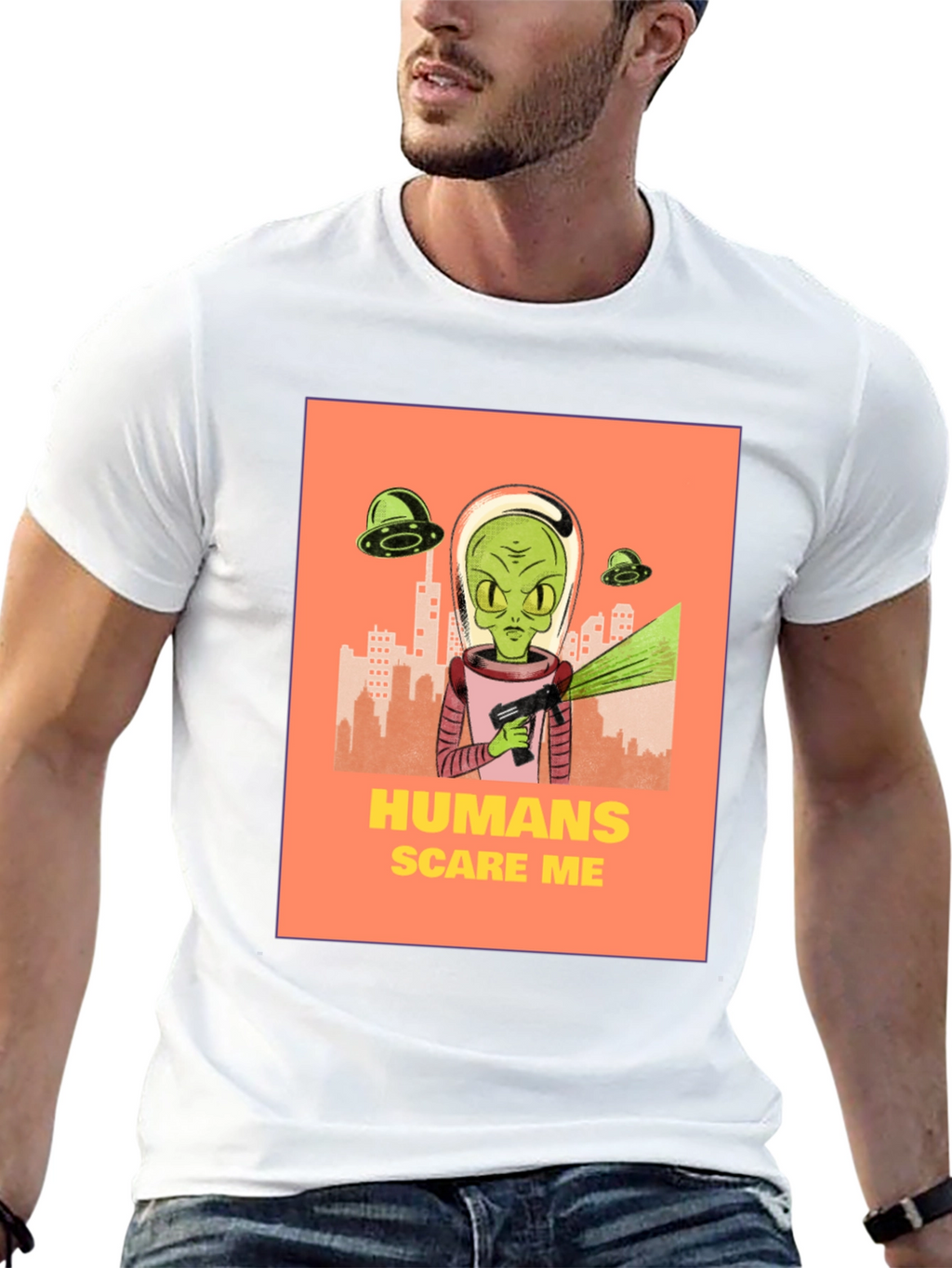 Humans Scare Me Alien T-Shirt